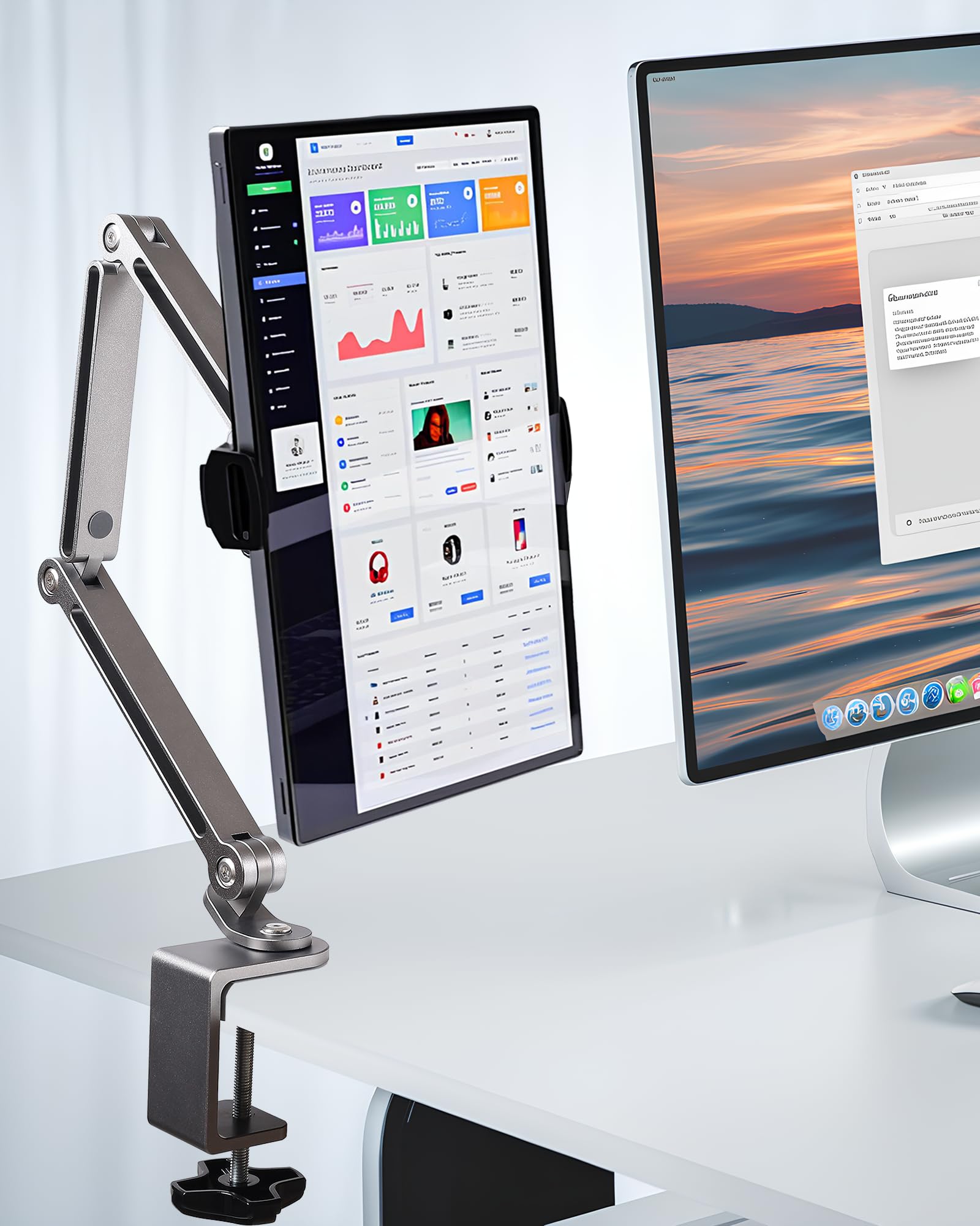 360° Adjustable Aluminum Alloy Tablet Stand - Foldable Phone & iPad Holder for Desk, Compatible with iPad Pro/Air/Mini 13/12.9/11, Samsung Galaxy Tab, Kindle, 15.6