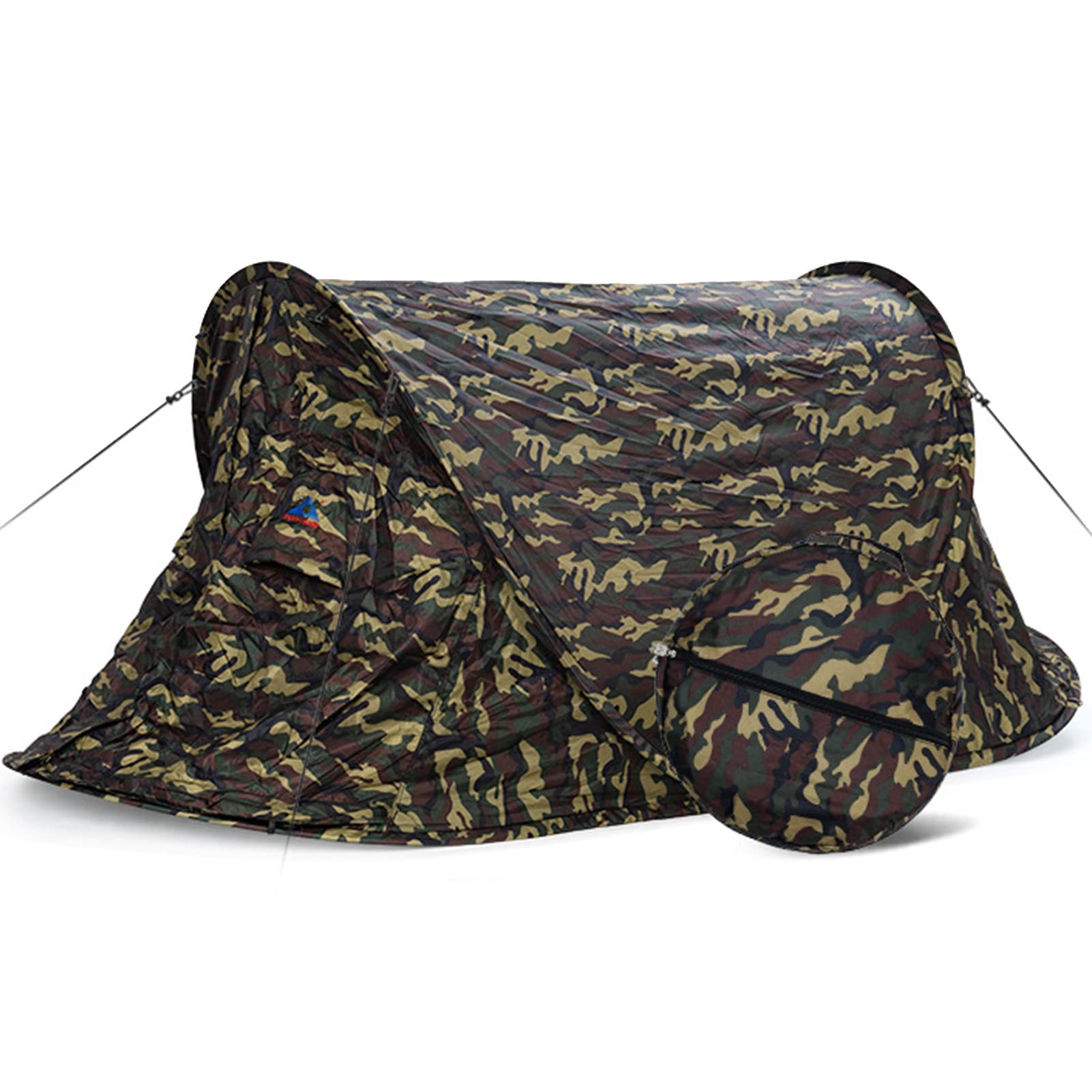 Lightweight Single Person Hiking Tent - Camouflage Waterproof Backpacking Tent with Sliding Roof | Easy Setup All-Weather Outdoor Survival Shelter for Camping, Backpacking & Emergency Preparedness