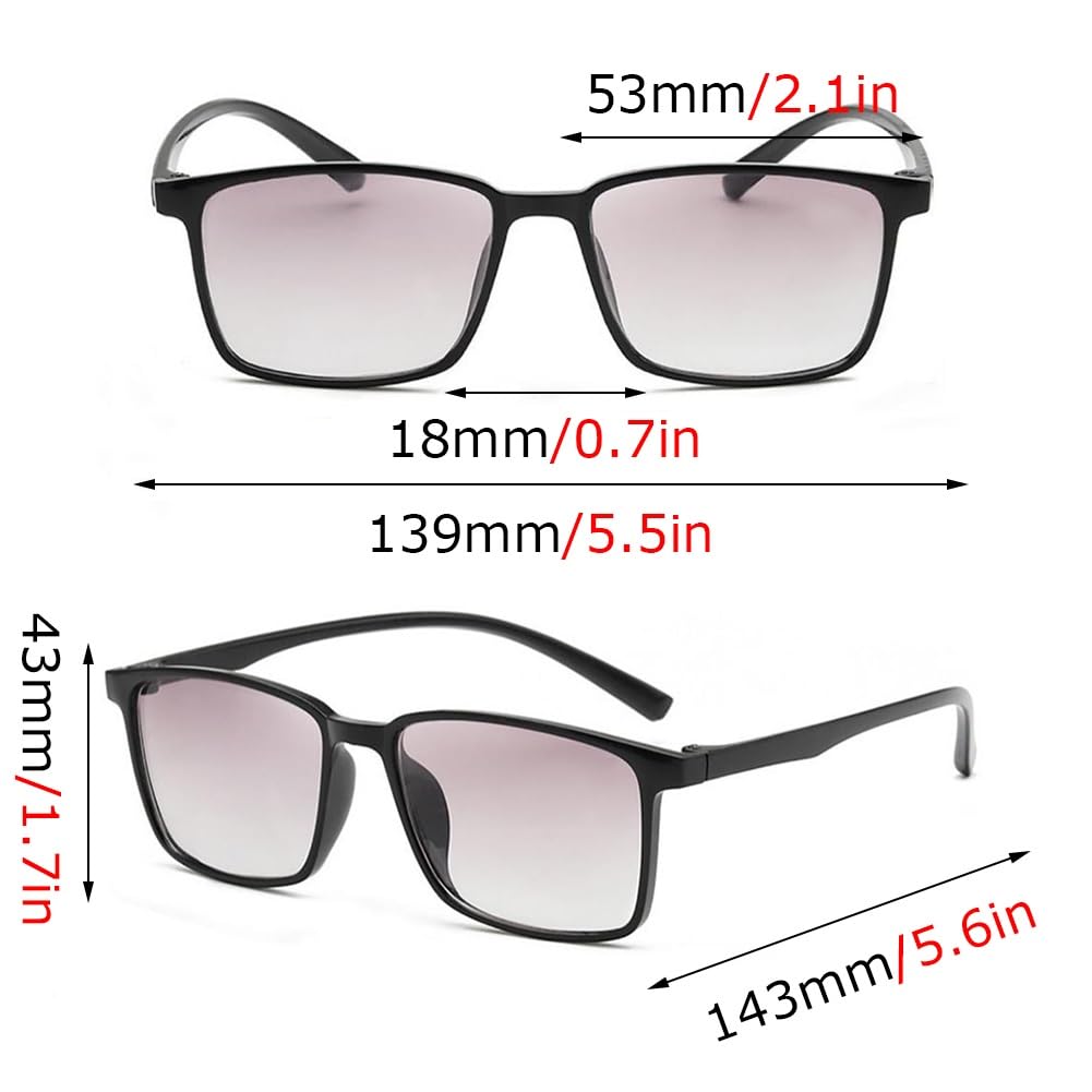 Photochromic Bifocal Reading Glasses for Men & Women - Light Adjusting Lenses for Indoor/Outdoor Use - Perfect for Reading, Driving & Outdoor Activities