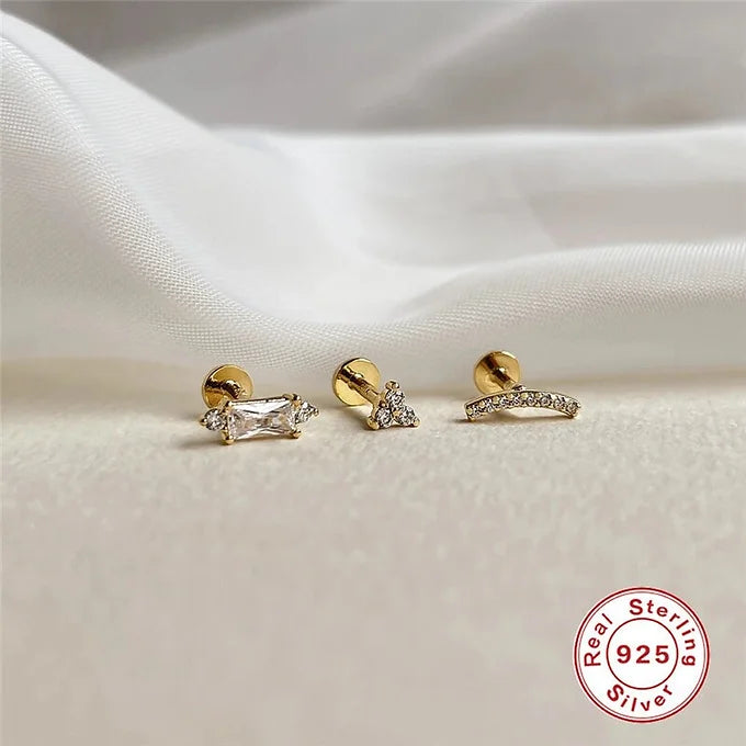 High-Quality Sterling Silver Labret Back Curved Bar Flat Back Studs | HC027 | Perfect for Lip, Nose & Cartilage Piercings
