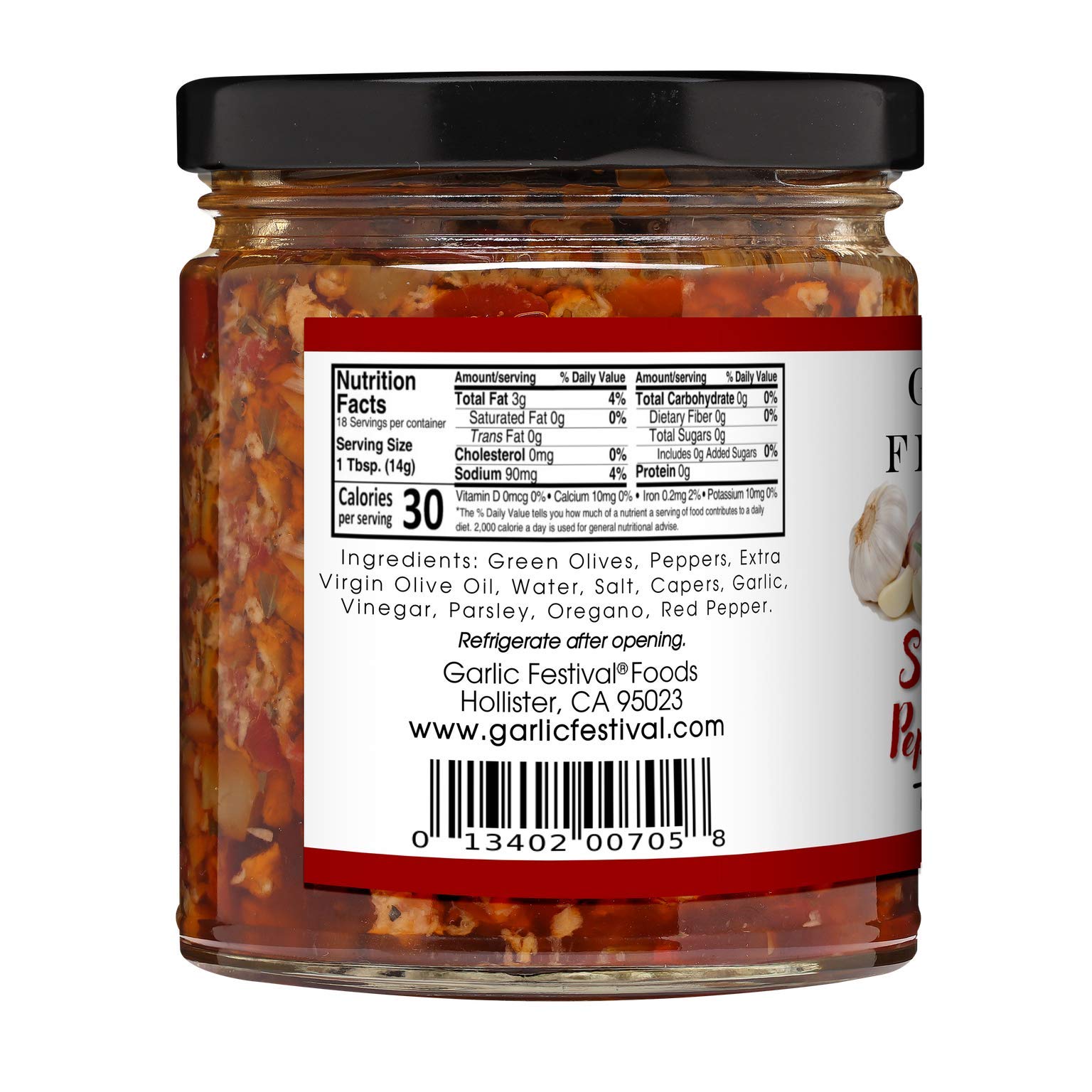 Garlic Festival Foods Sweet Red Pepper & Olive Tapenade 9oz - Premium Mediterranean Spread for Charcuterie Boards, Sandwiches & Appetizers