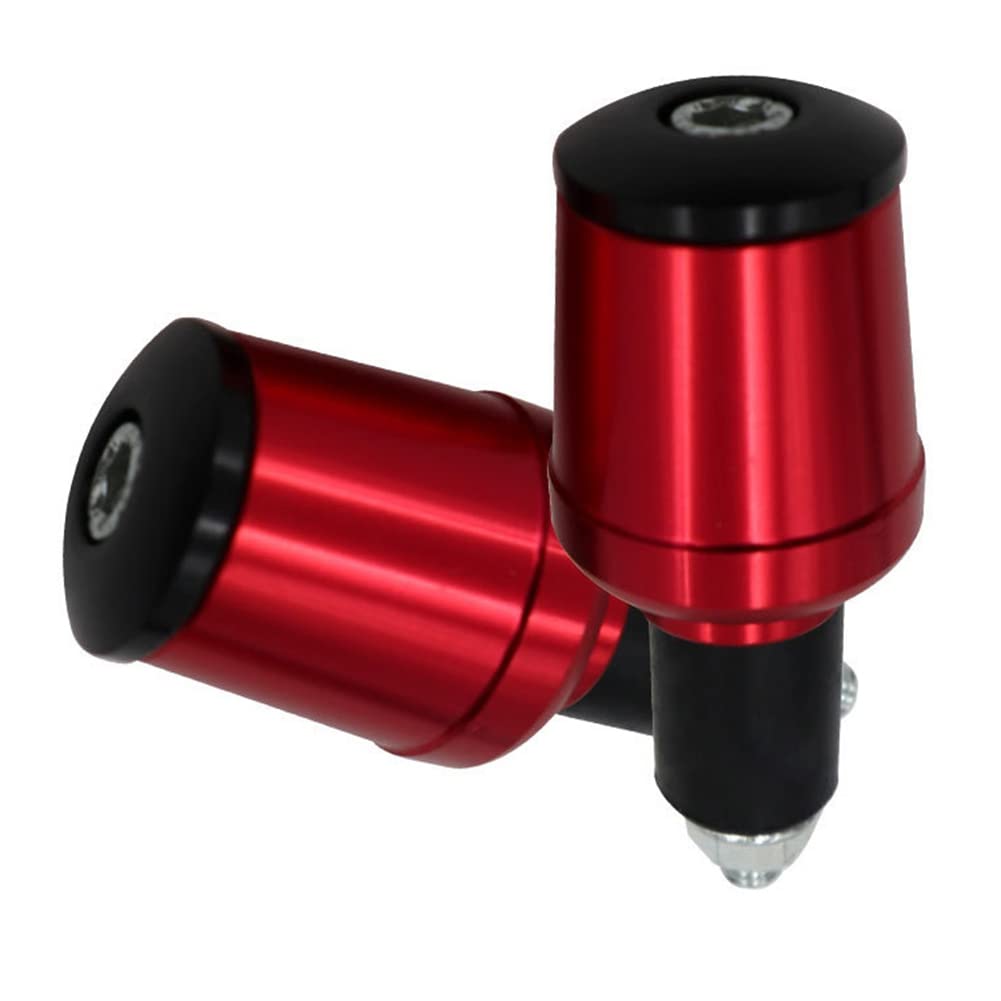 Universal Motorcycle Handlebar Grips End Caps - Red | Durable Aluminum Alloy for Bikes & Scooters | Off-Road & Commuting