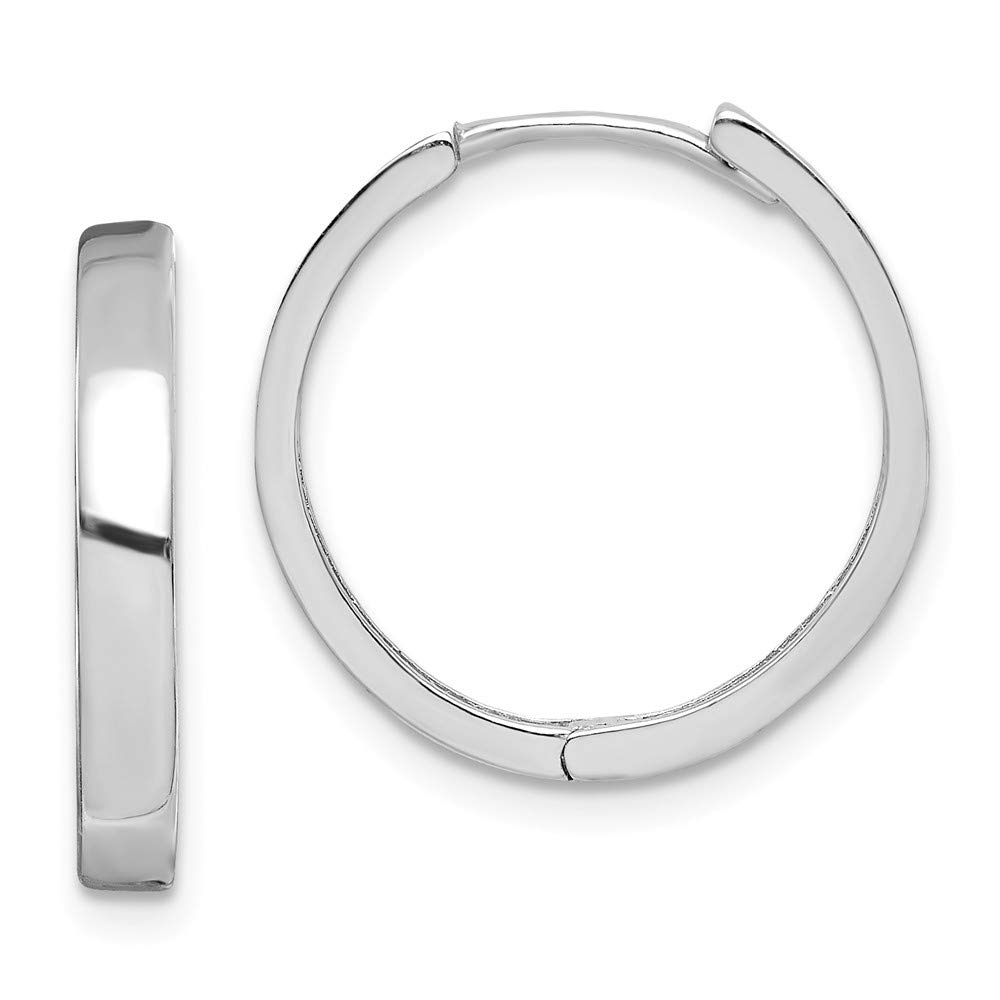 925 Sterling Silver Polished Hinged Hoop Small Huggie Earrings (18mm x 18mm) - Minimalist Everyday Jewelry for Women, Perfect for Work, Date Night & Gifts