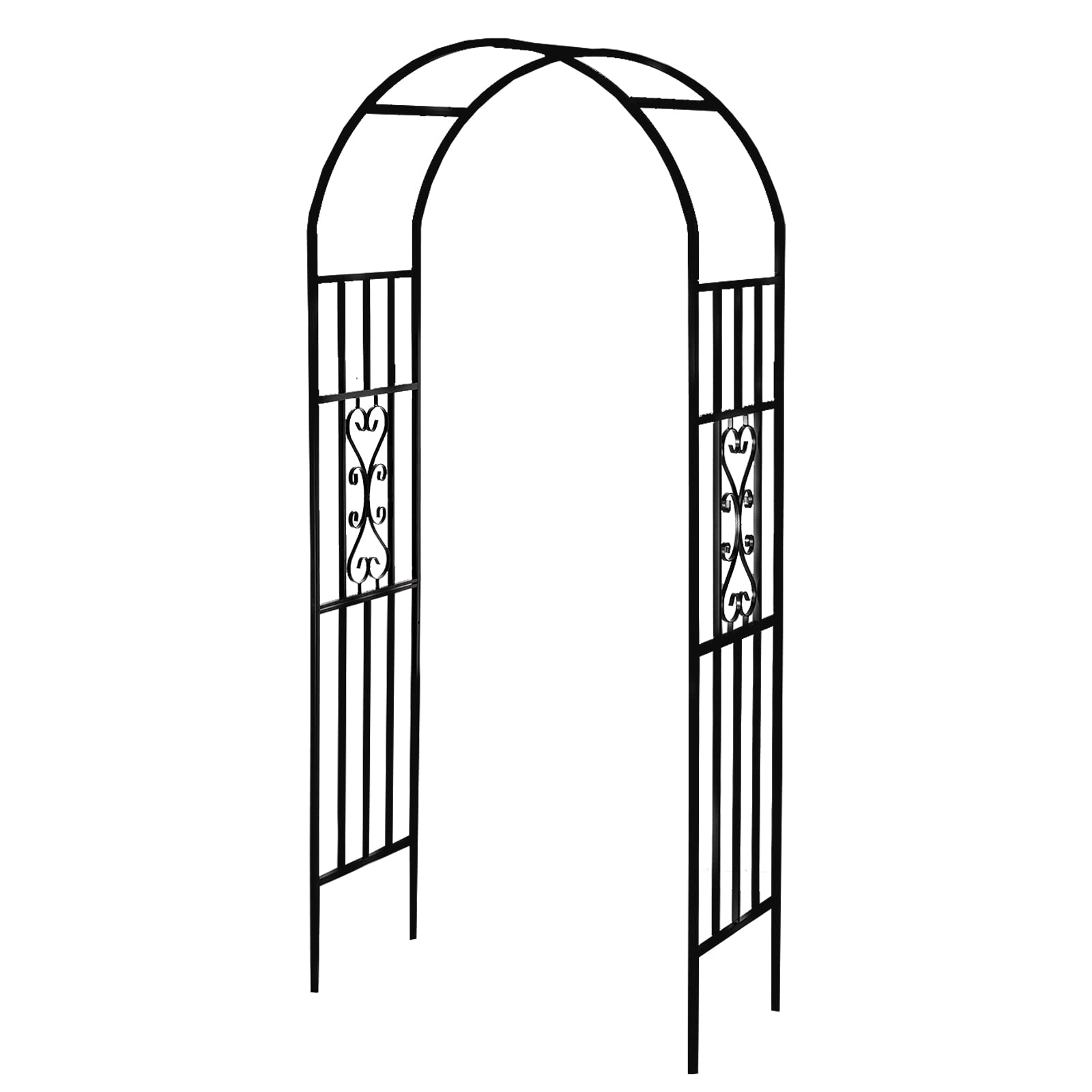 Metal Garden Arch Arbor - Curved Iron Trellis for Climbing Plants, Outdoor Wedding & Ceremony Decor - Perfect for Vine Support, Backyard Landscaping & Romantic Events