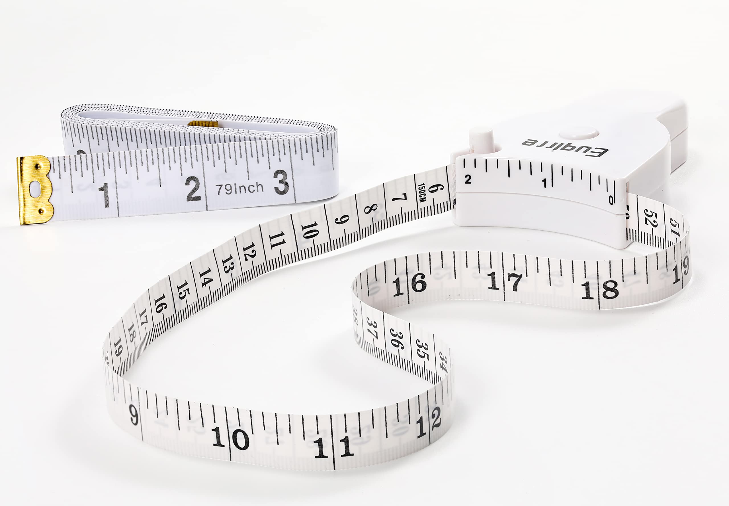 **Retractable Soft Body Measuring Tape - Accurate Sewing & Weight Loss Tape Measure for Fitness, Tailoring, Crafting Clothes - Pack of 2 (White) - Perfect for Home Workouts & DIY Fashion Projects**