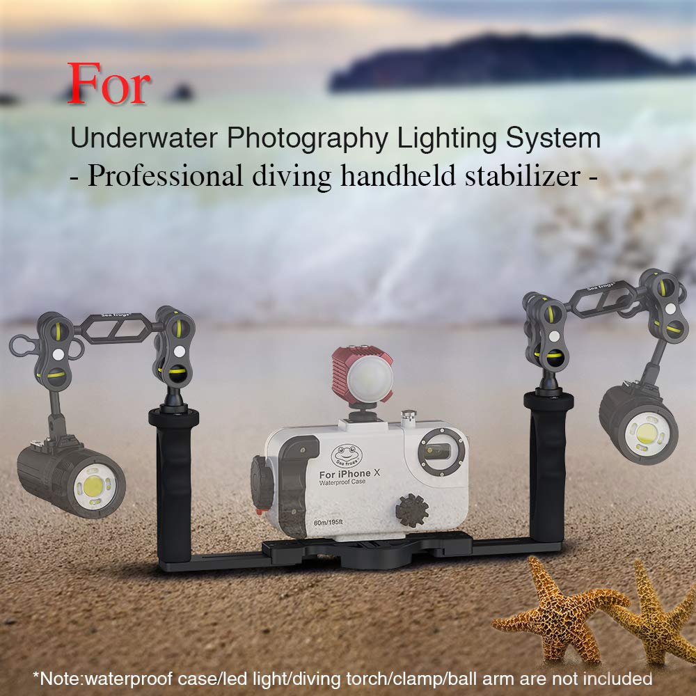MEIKON Lightweight Aluminum Tray for Underwater Camera Housing - Perfect for Scuba Diving, Snorkeling & Underwater Photography