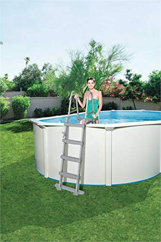 Bestway 48 Inch Above Ground Pool Ladder - Heavy Duty Steel Frame with Non-Slip Steps for Safe Entry & Exit | Perfect for Inflatable & Metal Frame Swimming Pools | Backyard, Summer Fun, Family Use