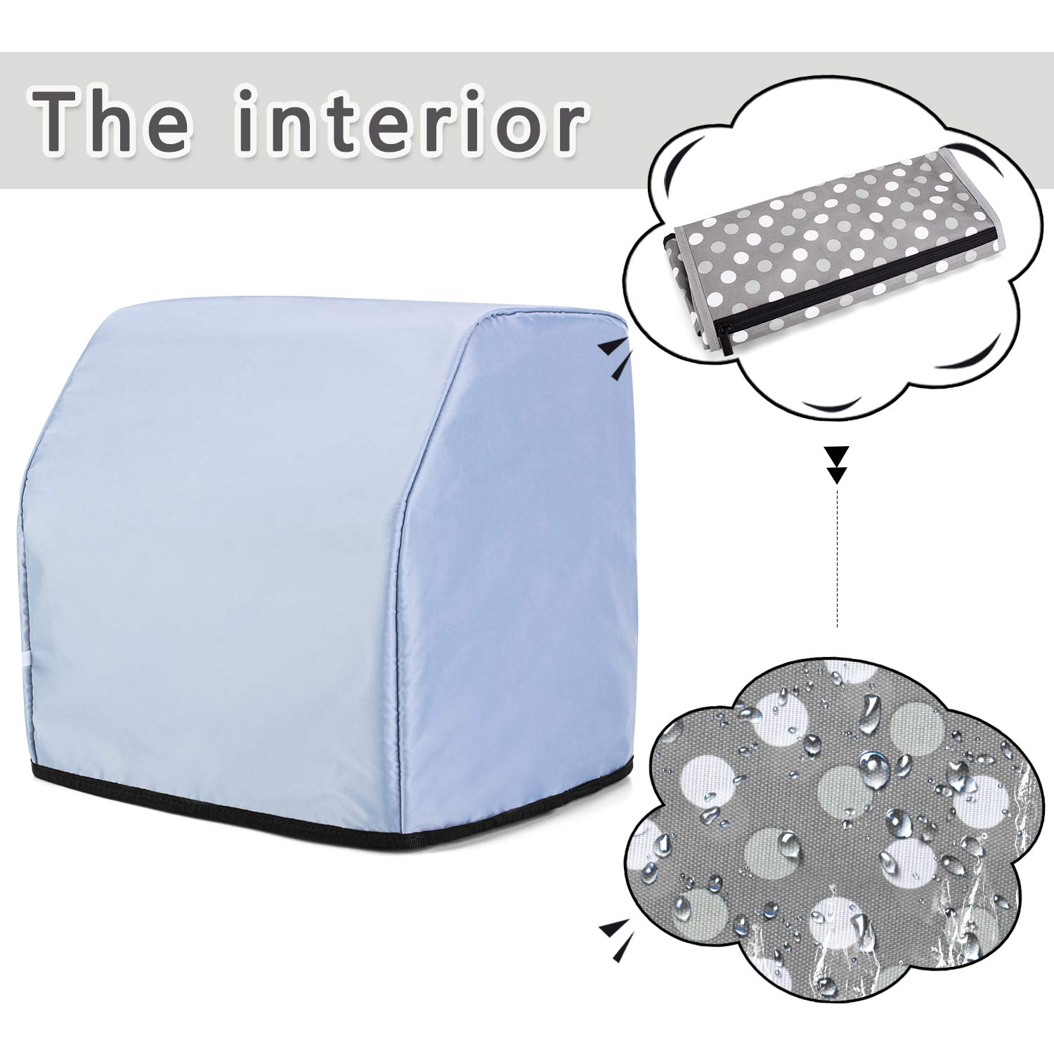 Luxja Sewing Machine and Serger Dust Cover - Universal Fit for Singer & Brother Sergers (Gray Dots Pattern) | Protects from Dust & Debris for Home & Studio Sewing Spaces