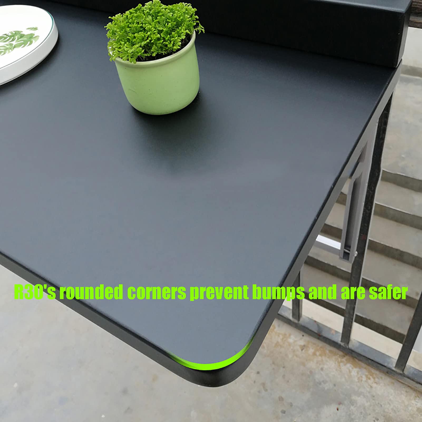 Outdoor Folding Wall Mounted Table - Adjustable Height Patio Balcony Hanging Railing Table - Space Saving White Dining Bar Laptop Desk (80x40cm/31.5x15.7in) - Perfect for Small Spaces, Apartments, Gardens & Outdoor Dining