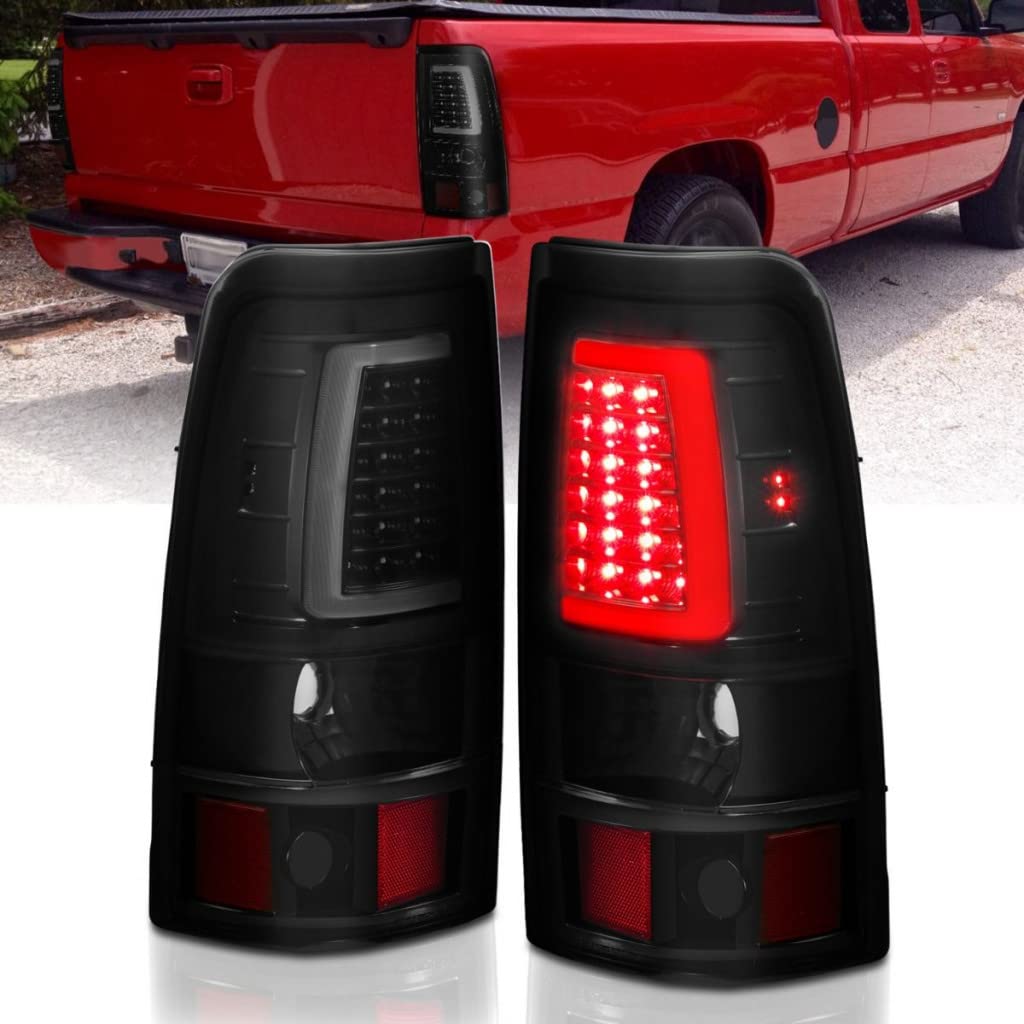 ANZO LED Tail Lights for Chevy Silverado 2500 HD 2003-2006 | Black Plank Style | Part #311334 | Upgrade Your Truck's Rear Lighting for Better Visibility & Style