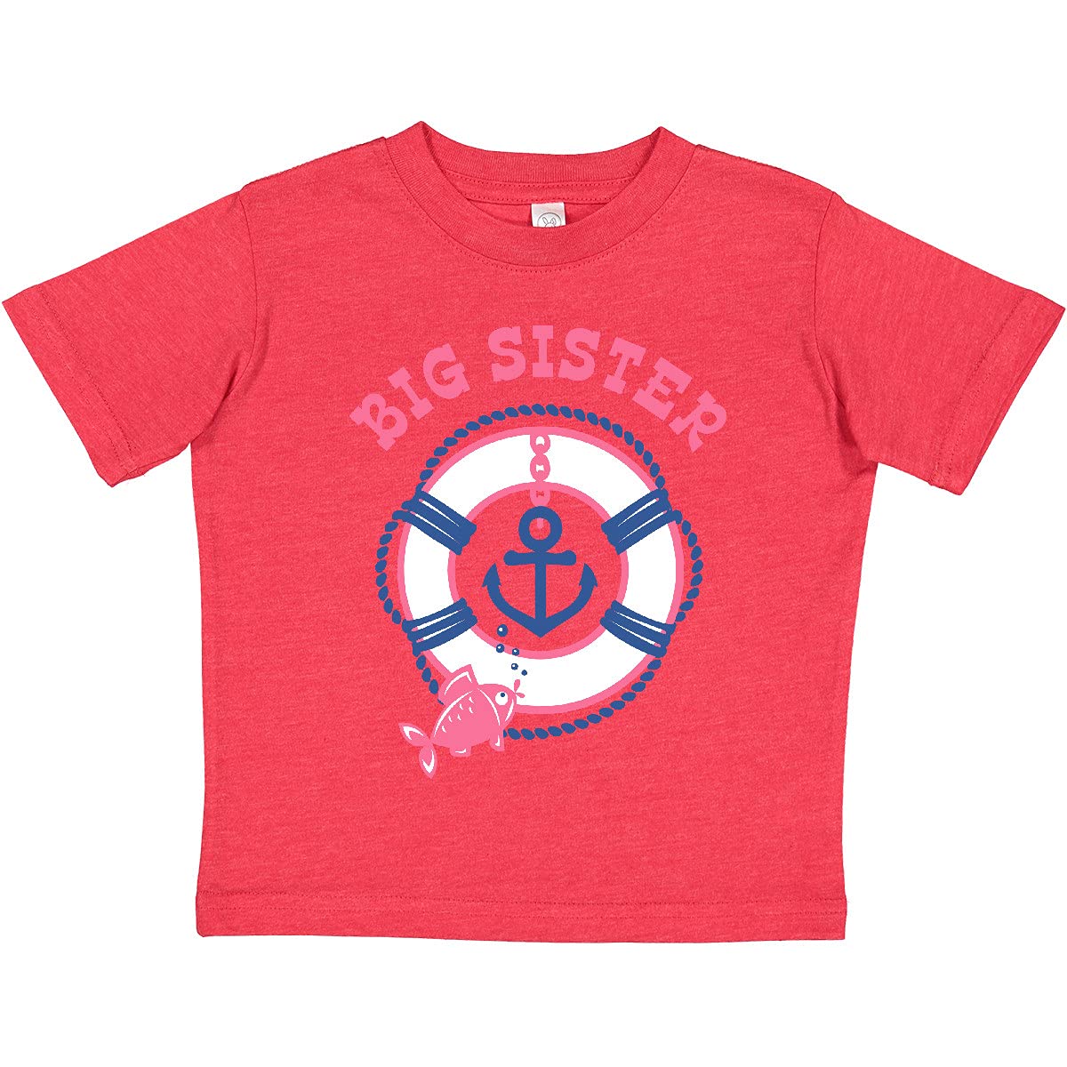 Inktastic Nautical Big Sister Toddler T-Shirt - Cute Matching Sibling Outfit for Beach, Family Photos & Special Occasions
