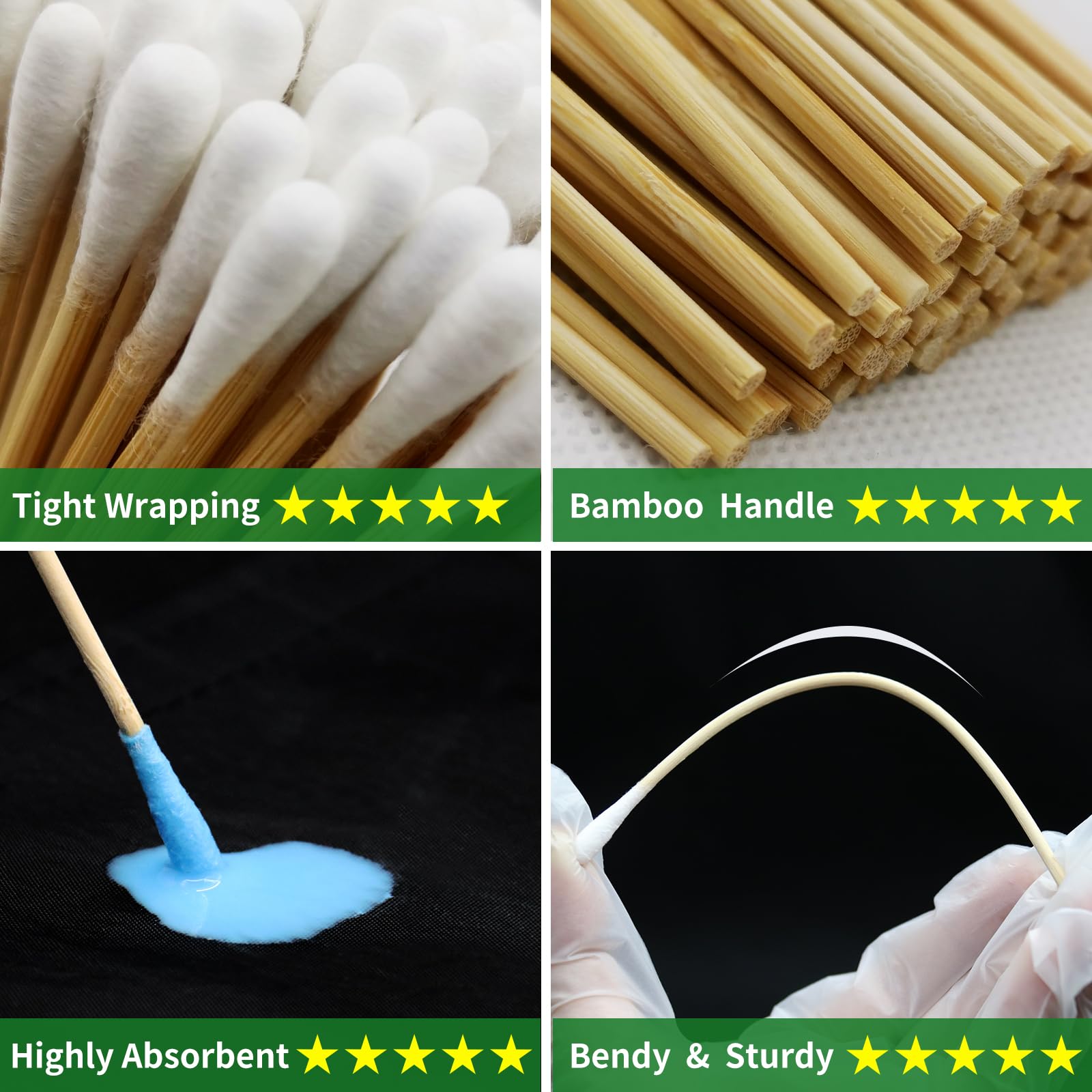 **1000PCS Gun Cleaning Patches + 200PCS Pointed & Round Cotton Swabs + 2PCS Microfiber Cloths – Lint-Free, Reusable Gun Cleaning Kit for Rifles, Pistols & Firearms – Perfect for Home, Range & Outdoor Maintenance**