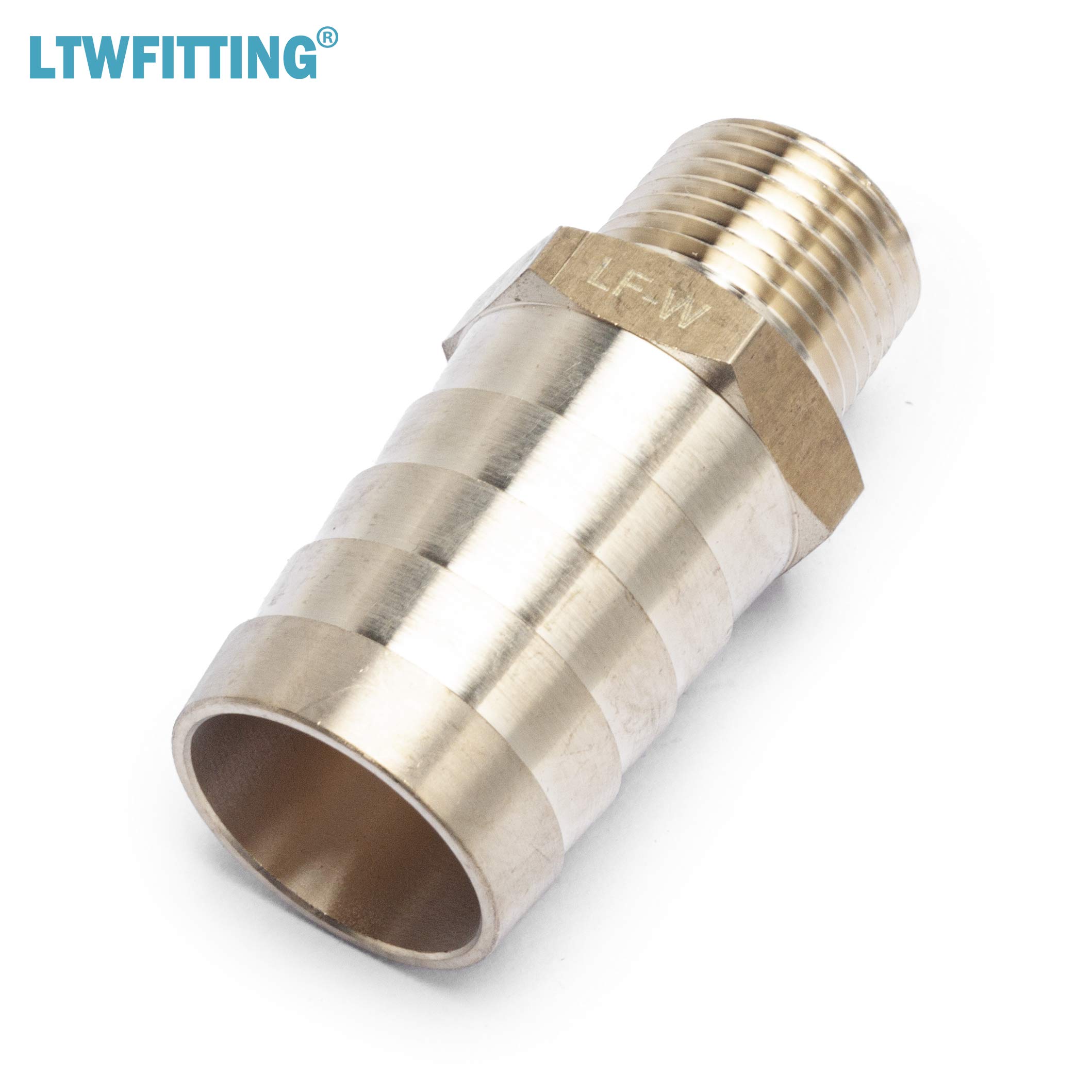 LTWFITTING Lead-Free Brass Barbed Fitting Coupler Connector - 1