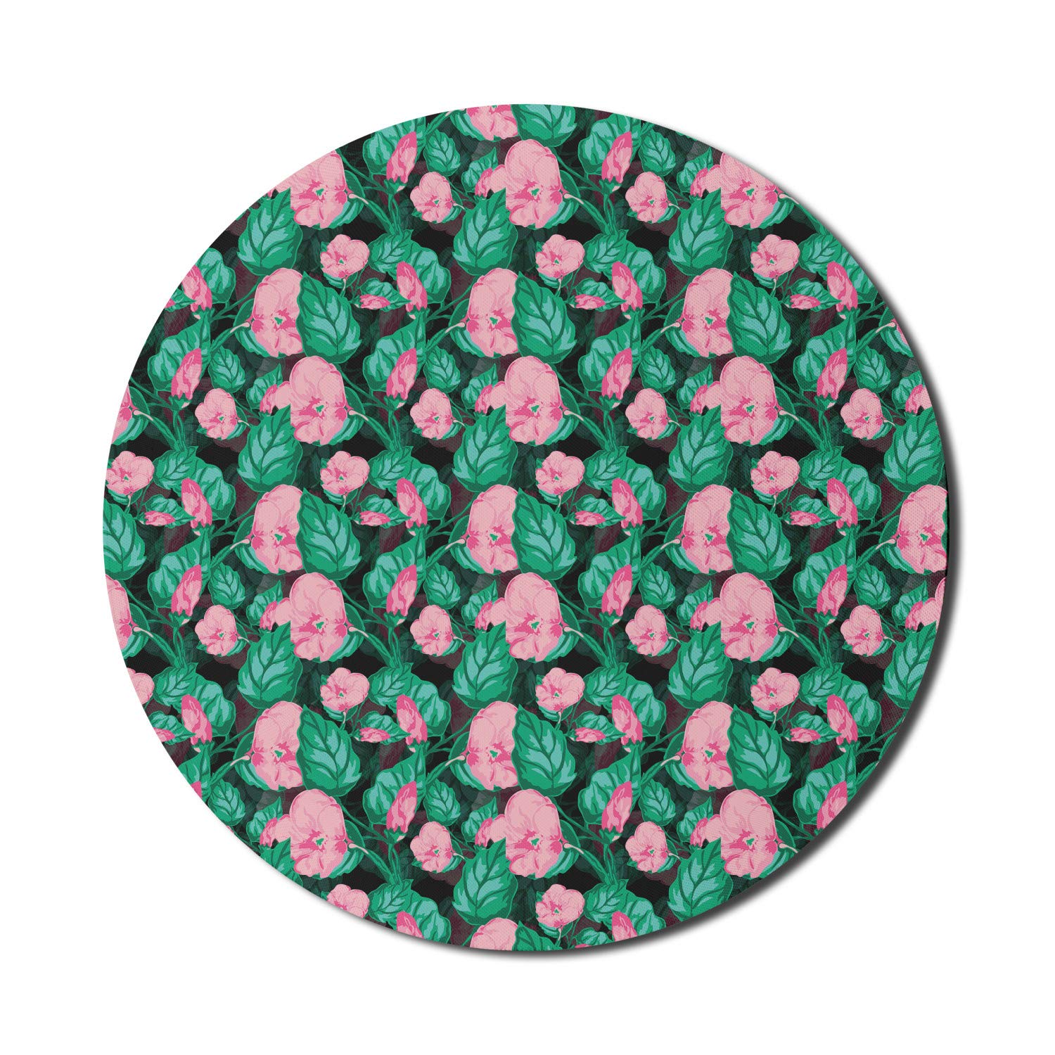 Ambesonne Tropical Mouse Pad - Exotic Hawaiian Foliage & Flower Design, Non-Slip Thick Rubber Gaming Mousepad (8