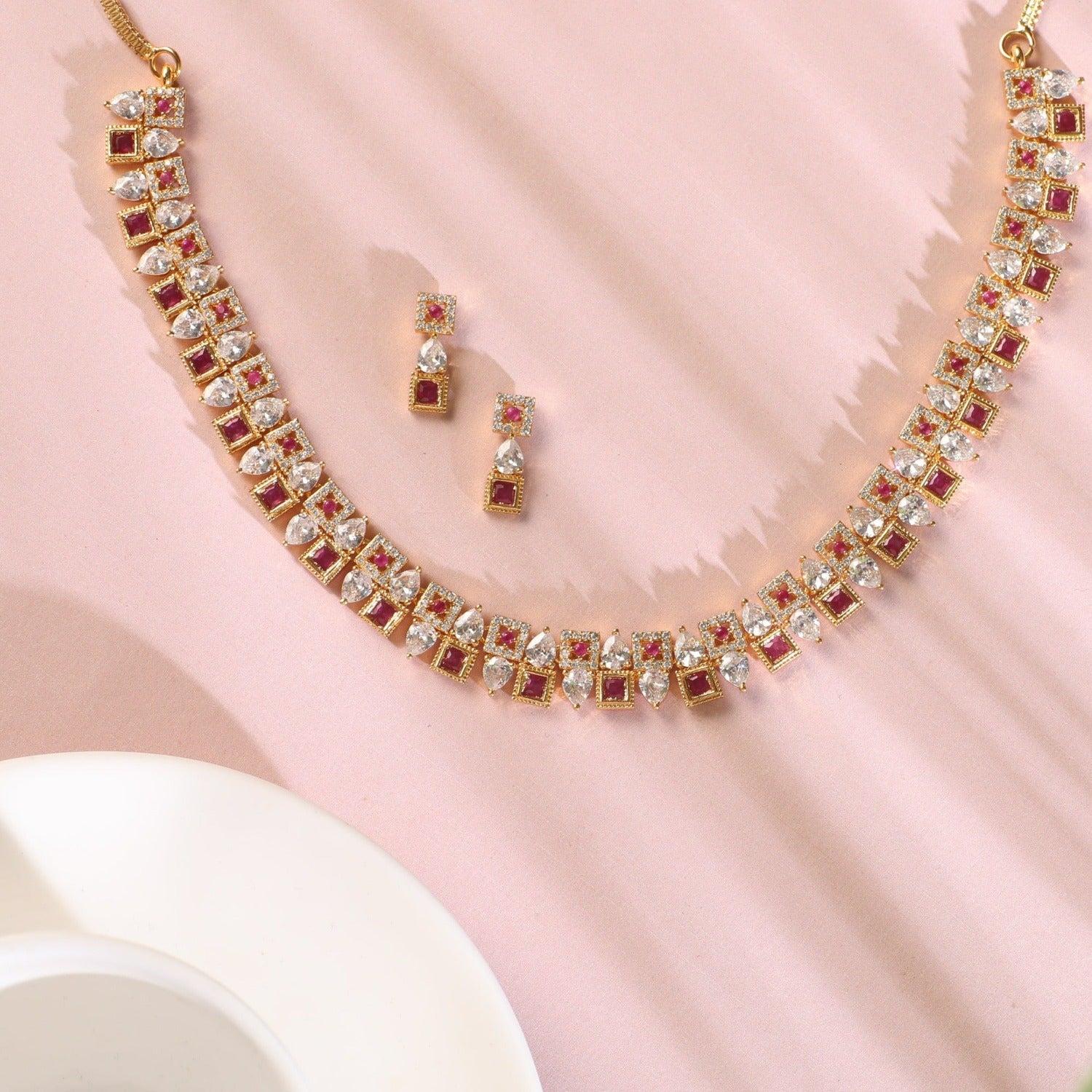 Helen Nakshatra CZ Necklace Set for Women - Elegant Cubic Zirconia Jewelry Gift for Birthday, Anniversary & Special Occasions
