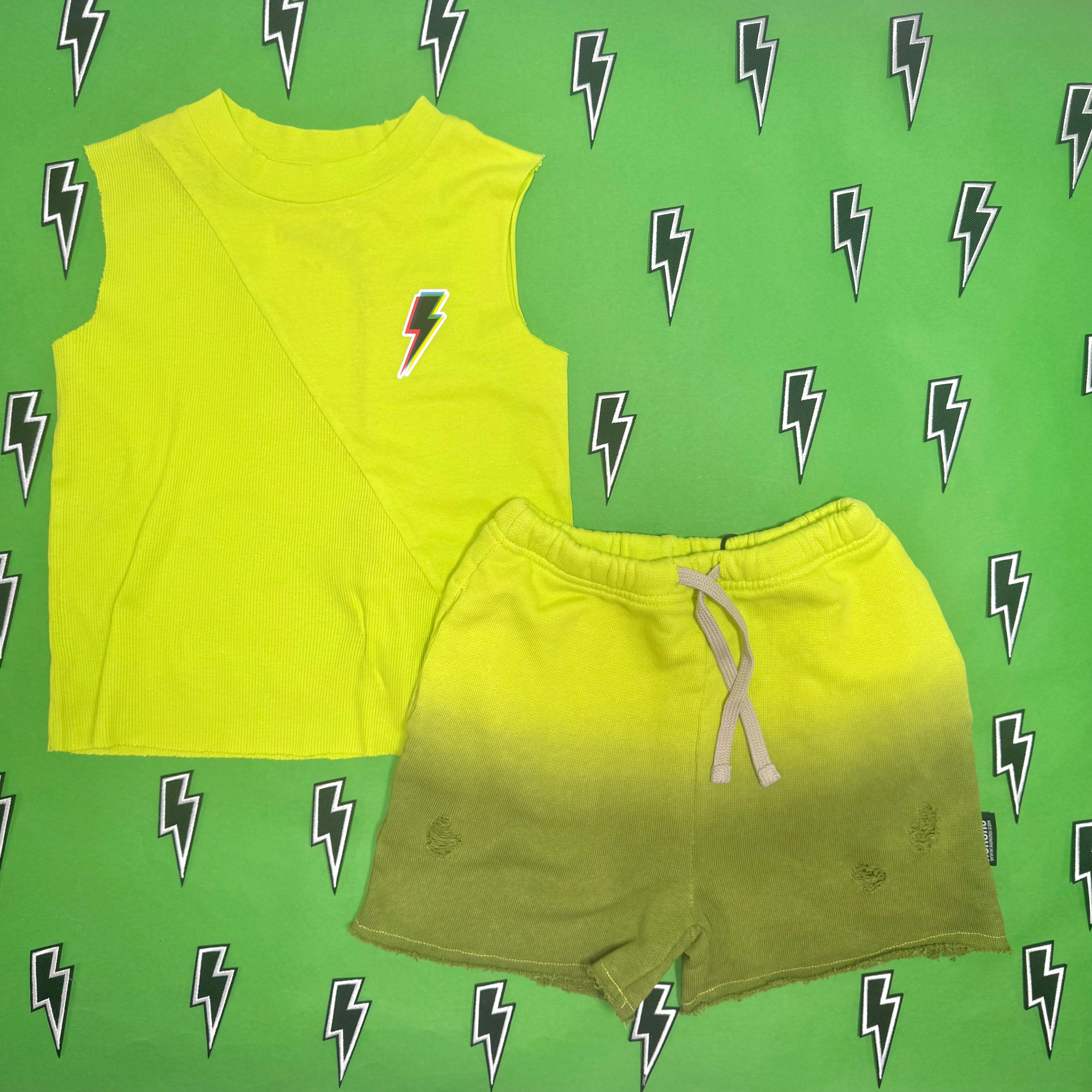 Hot Lime Bolt Tank Top for Women - Breathable & Comfortable Summer Workout & Casual Wear