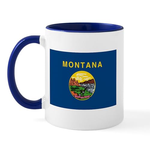 White/Navy Inside - Montana Flag Mug