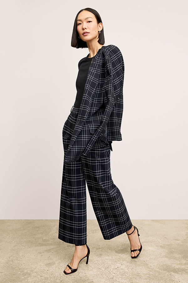 Abby Jean Powerstretch Plaid Fleece Jacket - Black & White - Warm & Comfortable for Outdoor Activities & Casual Wear