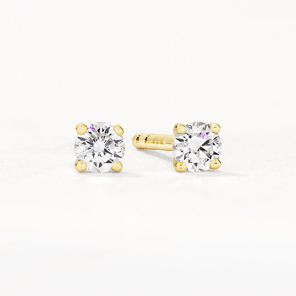 0.15ct Lab Grown Diamond Round Stud Earrings in 10k Gold - Perfect for Everyday Wear, Gift Giving & Special Occasions