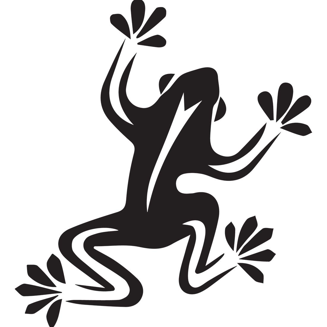 Premium Waterproof Vinyl Frog Decal Stickers (Set of 2) - Black Animal Sandra Design for Laptop, Phone, Helmet, Car Window, Mug & Home Decor - Perfect for DIY Projects, Gifts & Personalizing Your Belongings