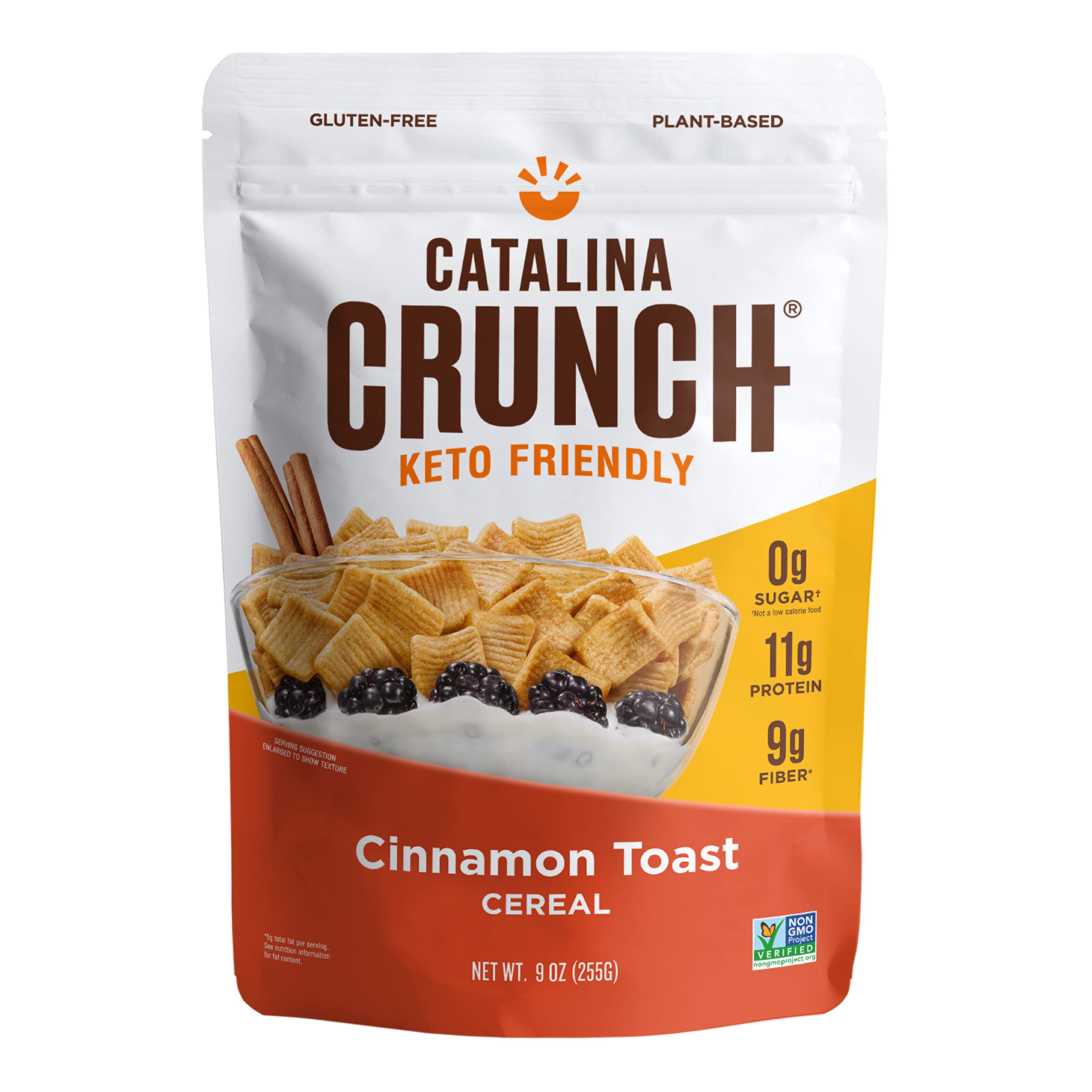 Catalina Crunch Cinnamon Toast Cereal - Low Carb, Keto Friendly, Sugar Free, Gluten Free, Vegan & Plant Based Protein Breakfast Cereal | Perfect for Healthy Morning Meals, Weight Management & Keto Diet Lifestyles