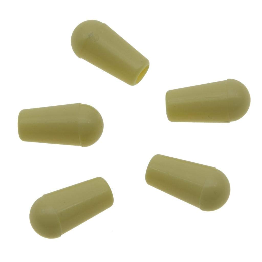 KAISH 5-Pack Plastic 3-Way Toggle Switch Knob Caps for Les Paul Guitar - Compatible with Switchcraft Switches (Cream Color) - Perfect for Guitar Repair, Maintenance and Customization