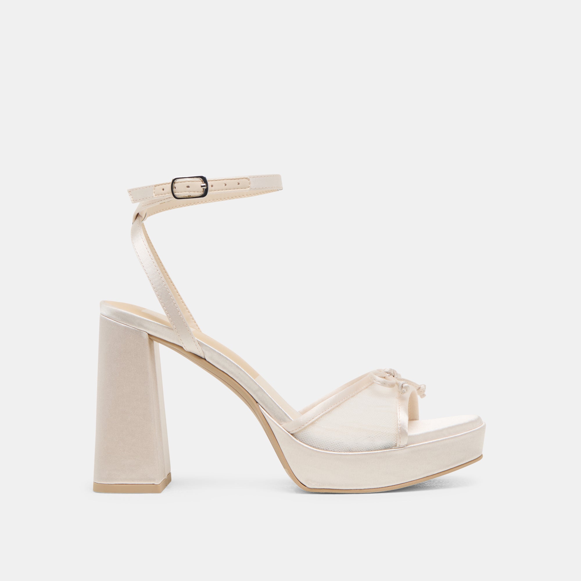 PANDOR Women's White Tulle Heels - Elegant Wedding Shoes for Brides, Prom, Evening Parties & Special Occasions
