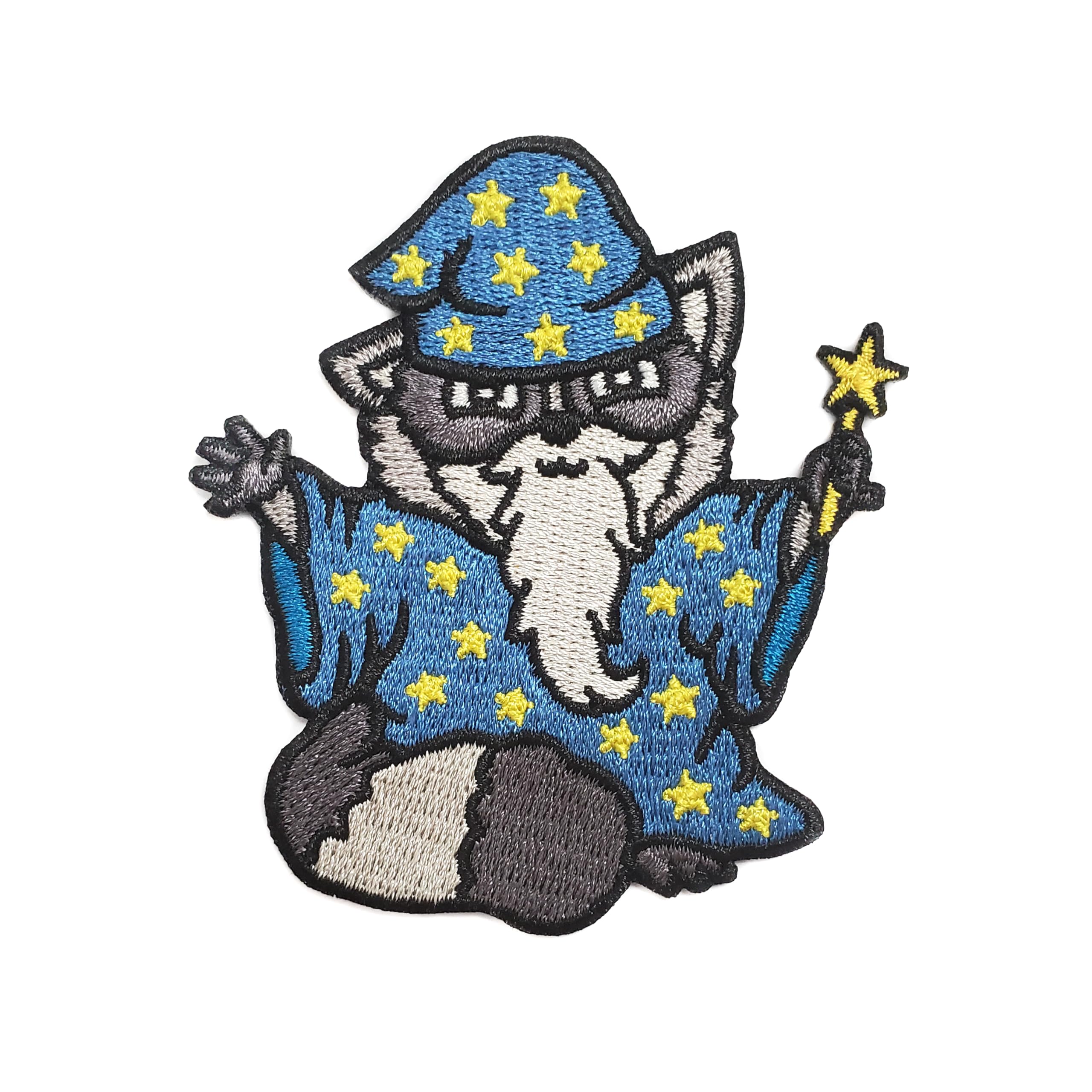 Kolorspun Wizard Raccoon Hook and Loop Tactical Morale Patch - Military Style Badge for Backpacks, Hats & Tactical Gear