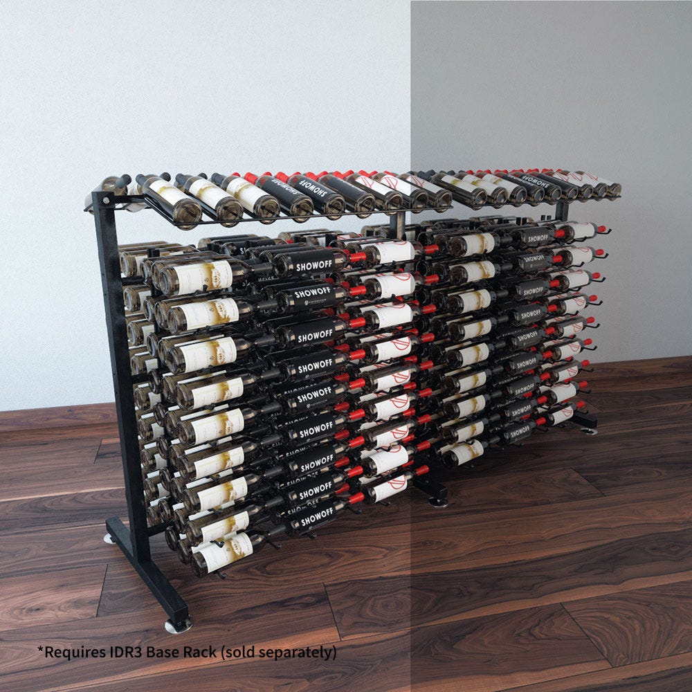 180 Bottle 3 Foot Island Wine Display Extension - Perfect for Liquor Stores, Bars, and Home Wine Cellars