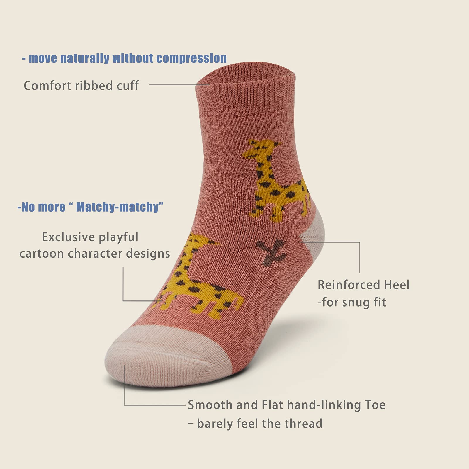 6 Pack Boys Winter Socks - Warm Thermal Terry Crew Socks for Kids | Cold Weather, Snow Boots & Outdoor Activities