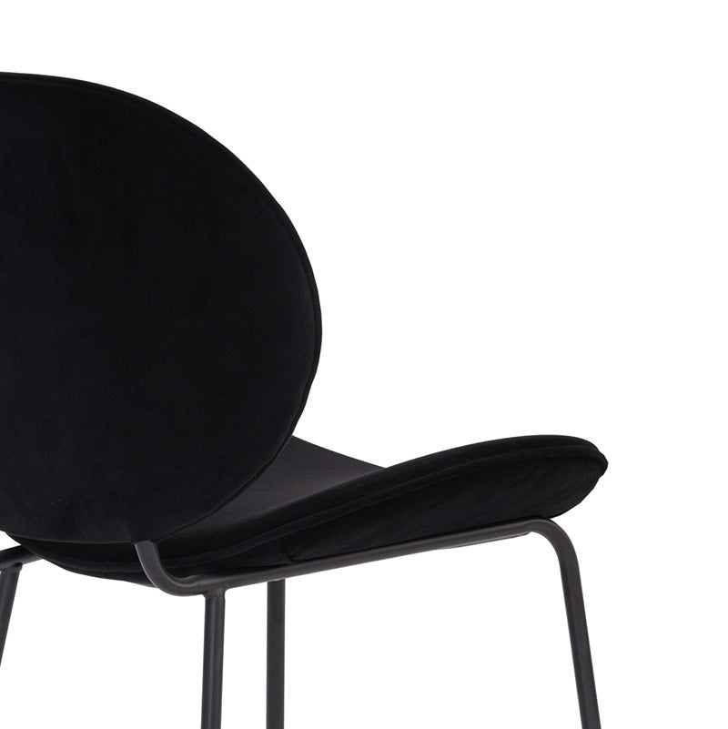 Luxury Black Velvet Dining Chair - Modern Upholstered Kitchen & Dining Room Furniture for Home Decor | Perfect for Formal Dining, Breakfast Nook & Small Spaces