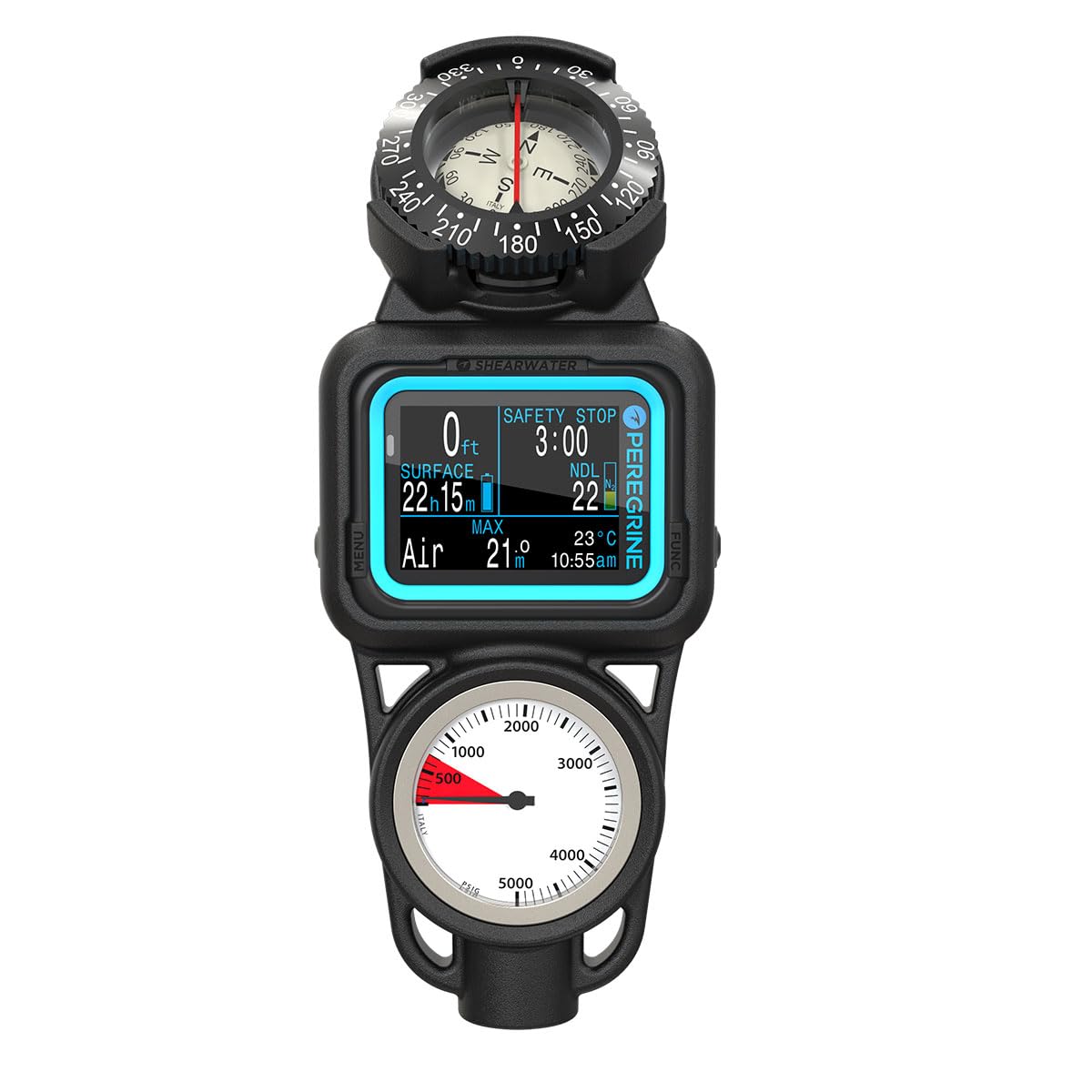Shearwater Peregrine Dive Computer - Wrist Mounted Scuba Diving Gear for Recreational & Technical Divers - Perfect for Underwater Exploration, Spearfishing & Marine Research