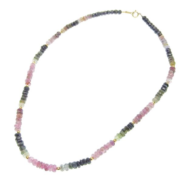 18K Gold Tourmaline Bead Necklace - Genuine Gemstone Jewelry for Women, Elegant Gift for Her | Perfect for Weddings, Parties & Special Occasions
