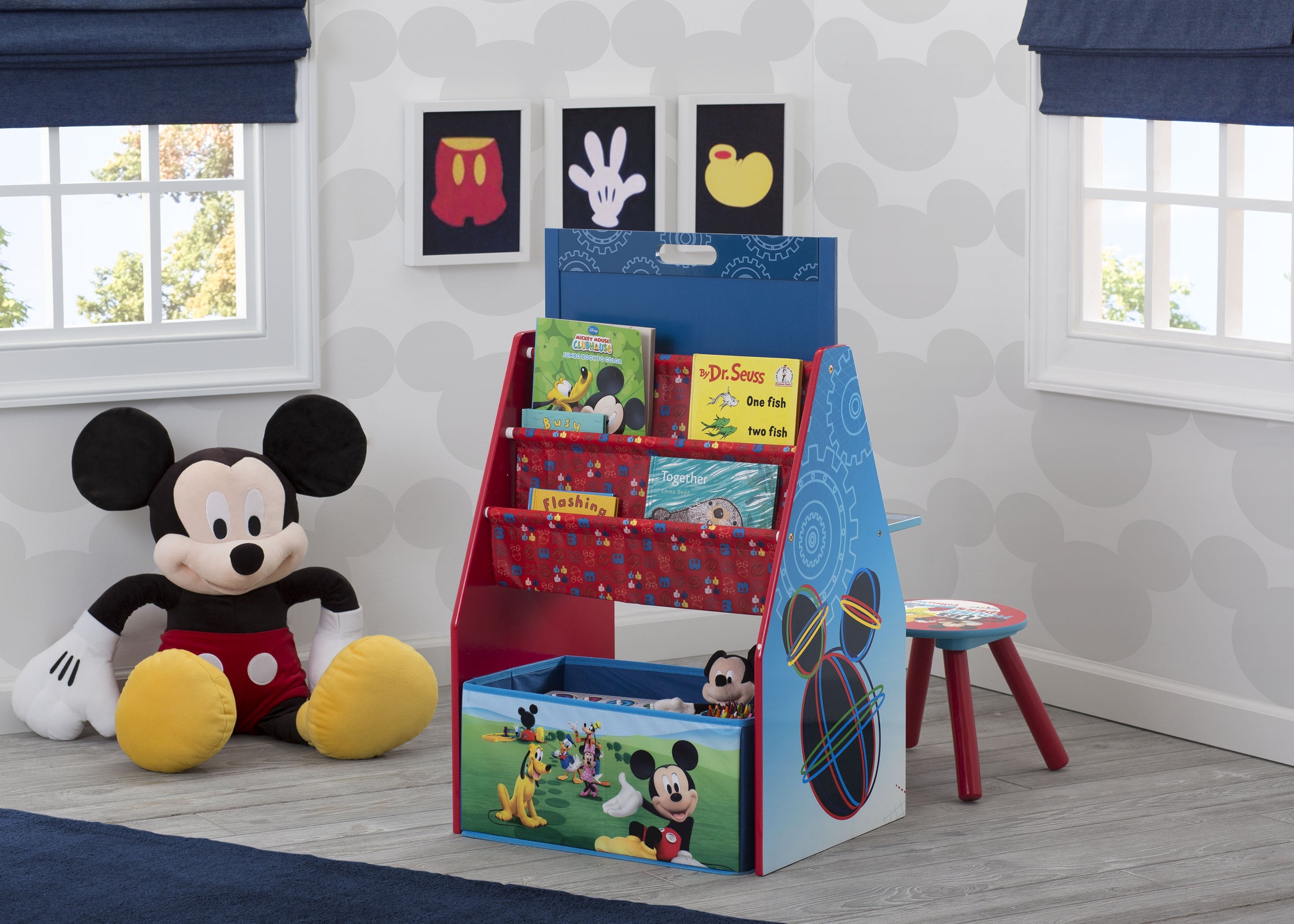 Mickey Mouse Kids Activity Center - Adjustable Easel Desk with Stool & Toy Storage Organizer for Drawing, Learning & Play - Perfect for Preschool Classroom & Home Playroom