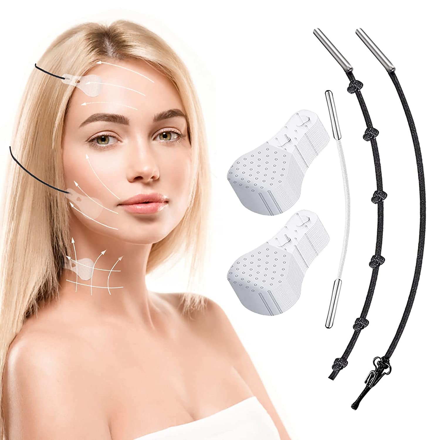 Instant Face Lift Tape - Invisible Waterproof Elastic Wrinkle Lifting Patches for Face & Neck (40 PCS) | Reduce Double Chin & Tighten Skin | Perfect for Makeup, Special Events & Daily Anti-Aging Care