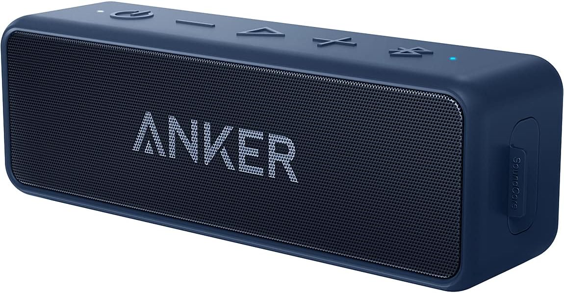 Anker Soundcore 2 Portable Bluetooth Speaker - 12W Powerful Sound, IPX7 Waterproof, 24H Playtime - Perfect for Outdoor, Beach, Pool Party & Travel