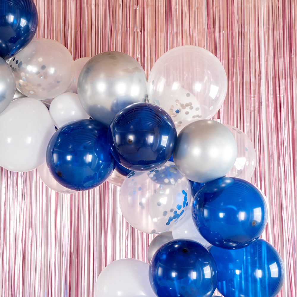 Balloon Arch Kit - Navy, White & Silver Balloon Garland Decorations (122 Pieces) for Birthday Parties, Weddings & Baby Showers - Premium Party Decor Supplies