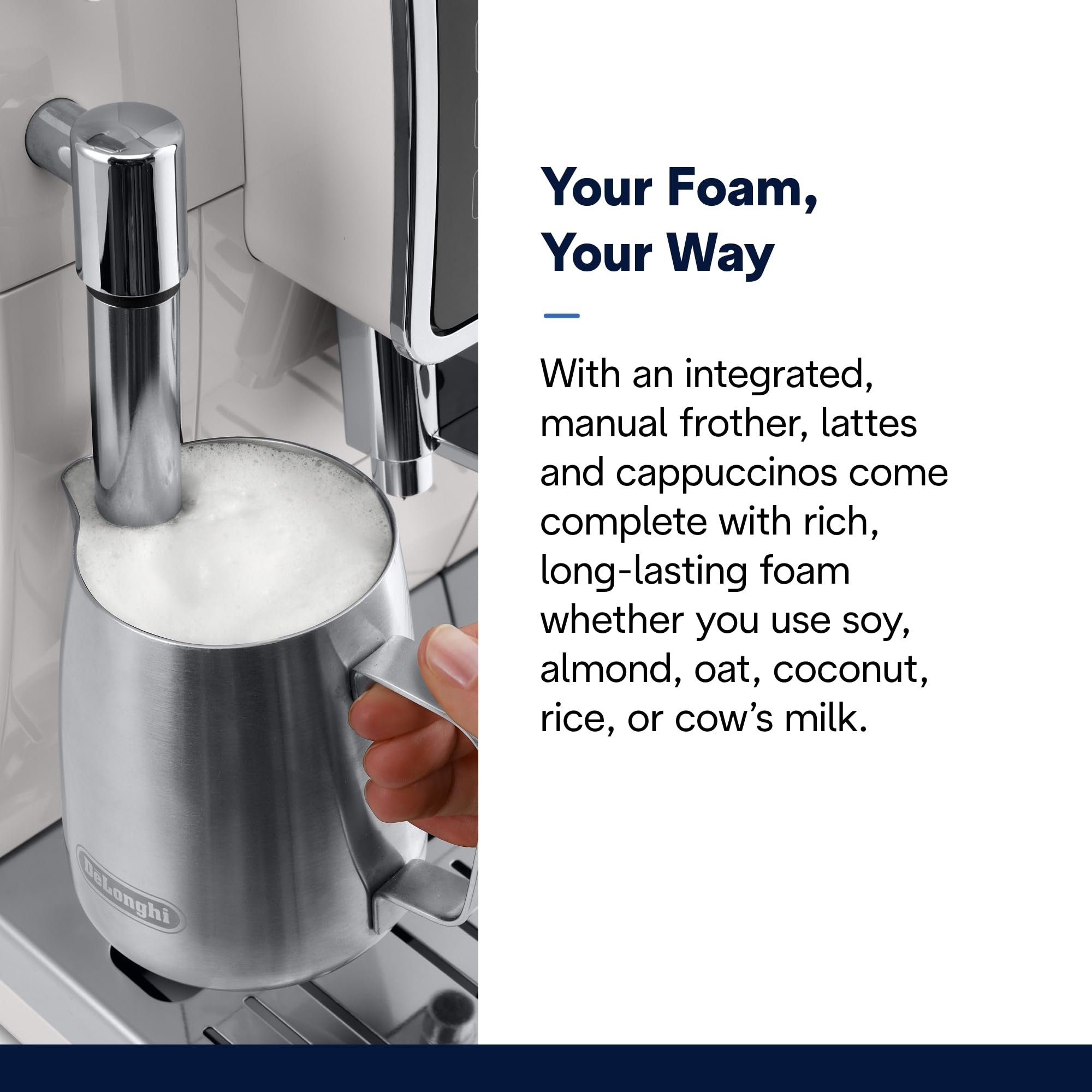De’Longhi ECAM35020W Dinamica Fully Automatic Coffee & Espresso Machine with Burr Grinder - Make Hot & Iced Coffee - Includes Descaling Solution, Cleaning Brush & Bean-Shaped Ice Cube Tray - Perfect for Home, Office & Entertaining (White)