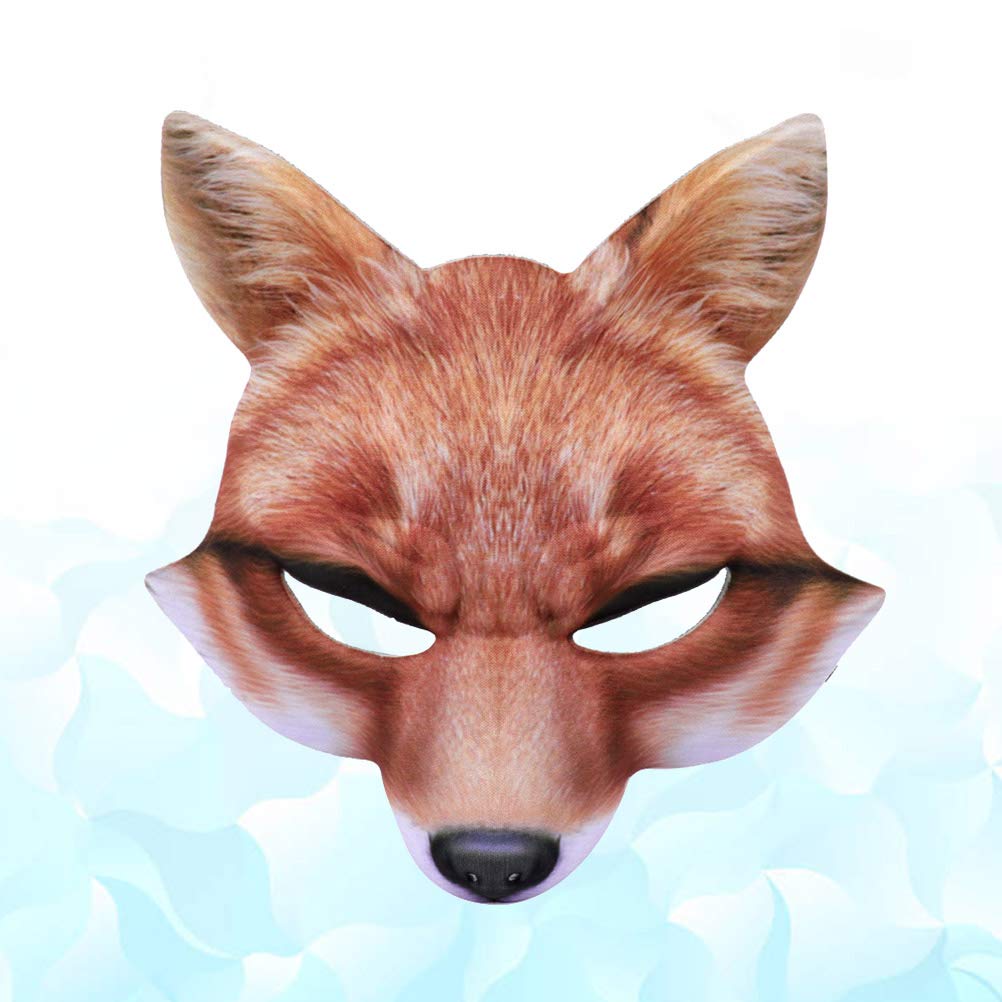 Realistic Fox Venetian Half Mask - EVA Animal Face Mask for Halloween, Cosplay, Carnival & Costume Parties - Yellow (Perfect for Costume Balls, Mardi Gras & Themed Events)
