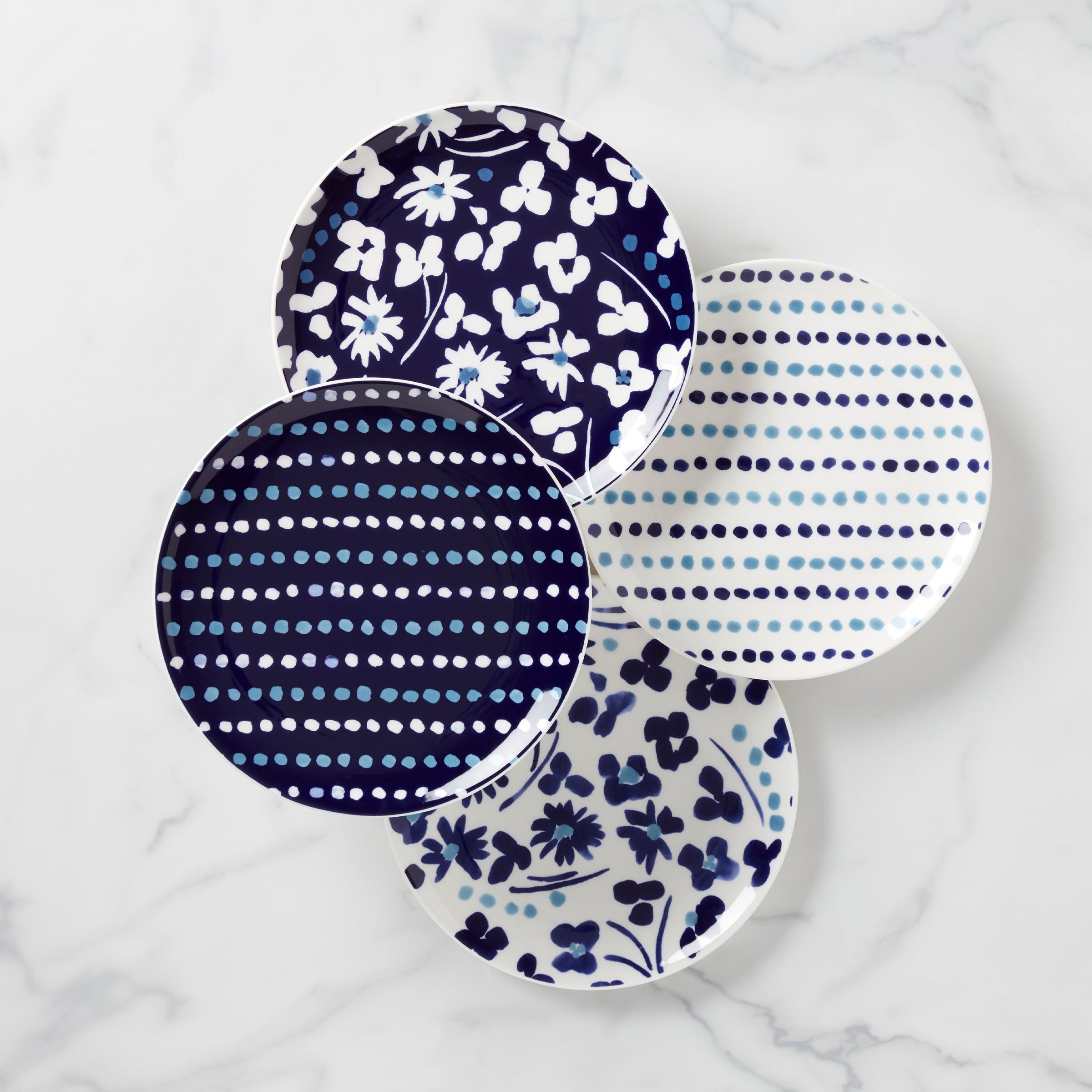 Floral Way Accent Plates Set of 4 - Elegant Dinnerware for Parties, Weddings & Home Decor | Premium Ceramic Plates for Special Occasions & Everyday Use