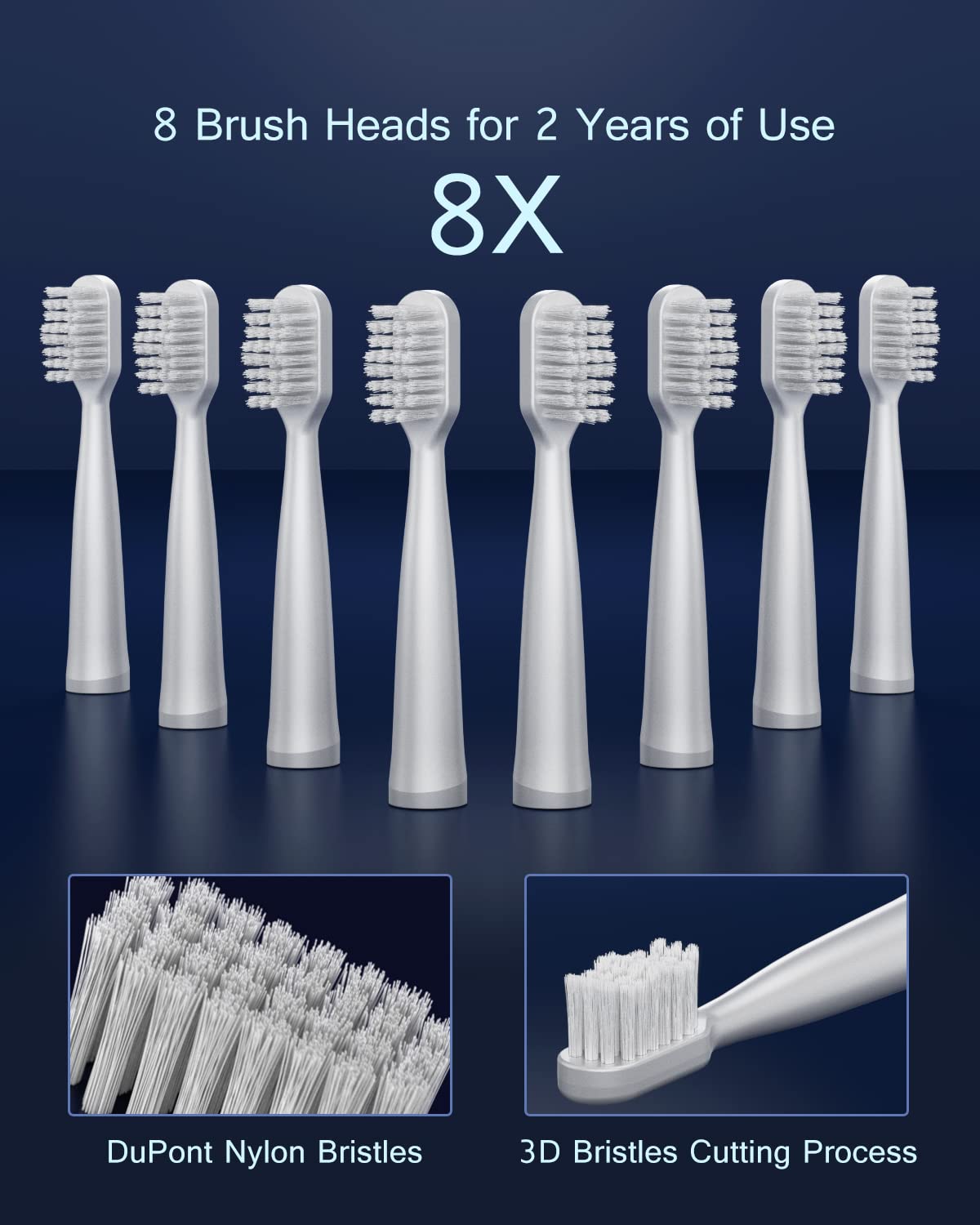 Premium Sonic Electric Toothbrush for Adults - 5 Modes, 8 Brush Heads, 2-Min Smart Timer & Fast Charging | Deep Cleaning, Whitening & Gum Care | Perfect for Travel & Daily Oral Hygiene