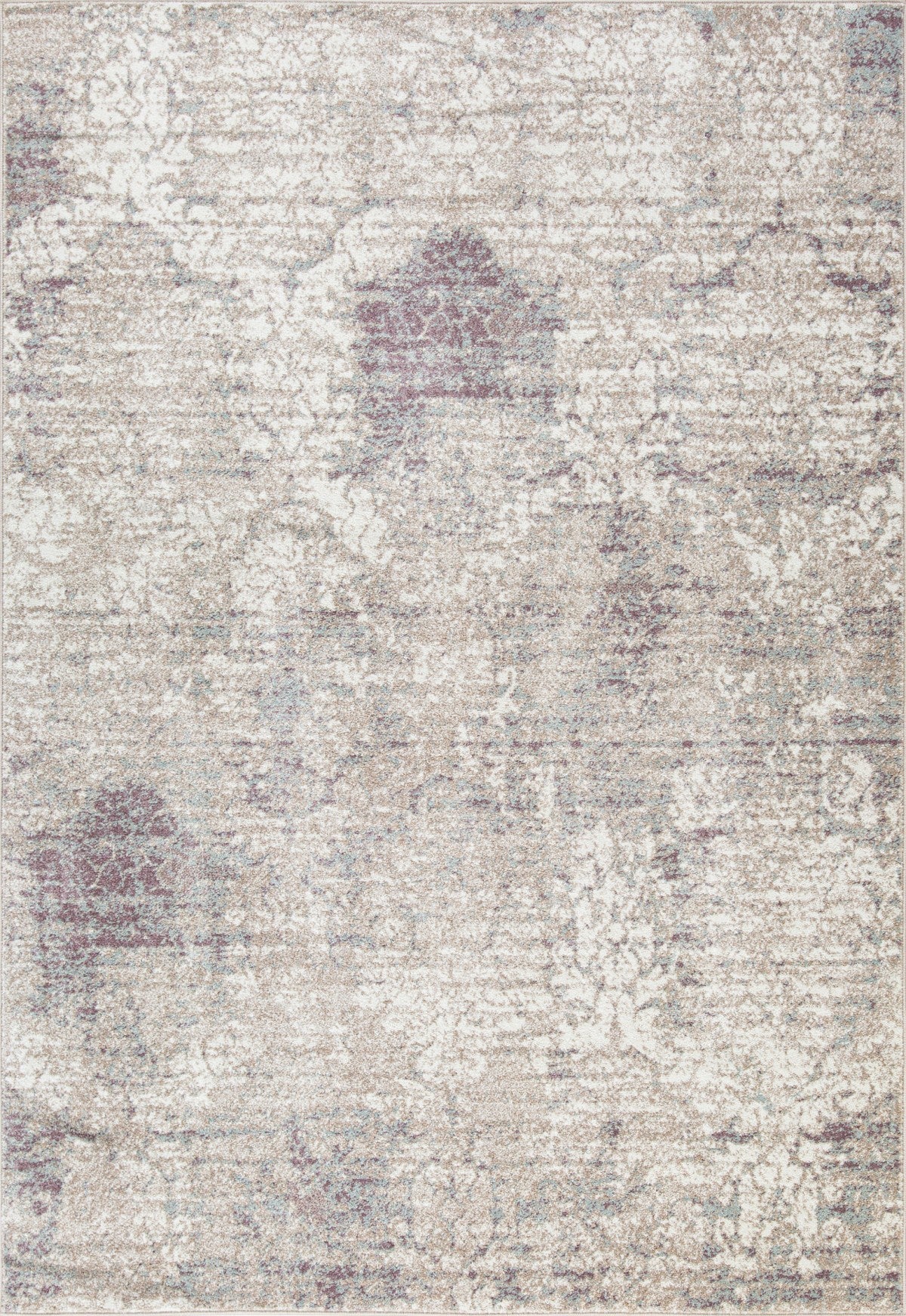 5' x 8' Area Rug - Soft Plush Modern Rug for Living Room, Bedroom - White, Beige, Blue - Non-Slip Backing - Perfect for Home Decor, Office, Dorm Room