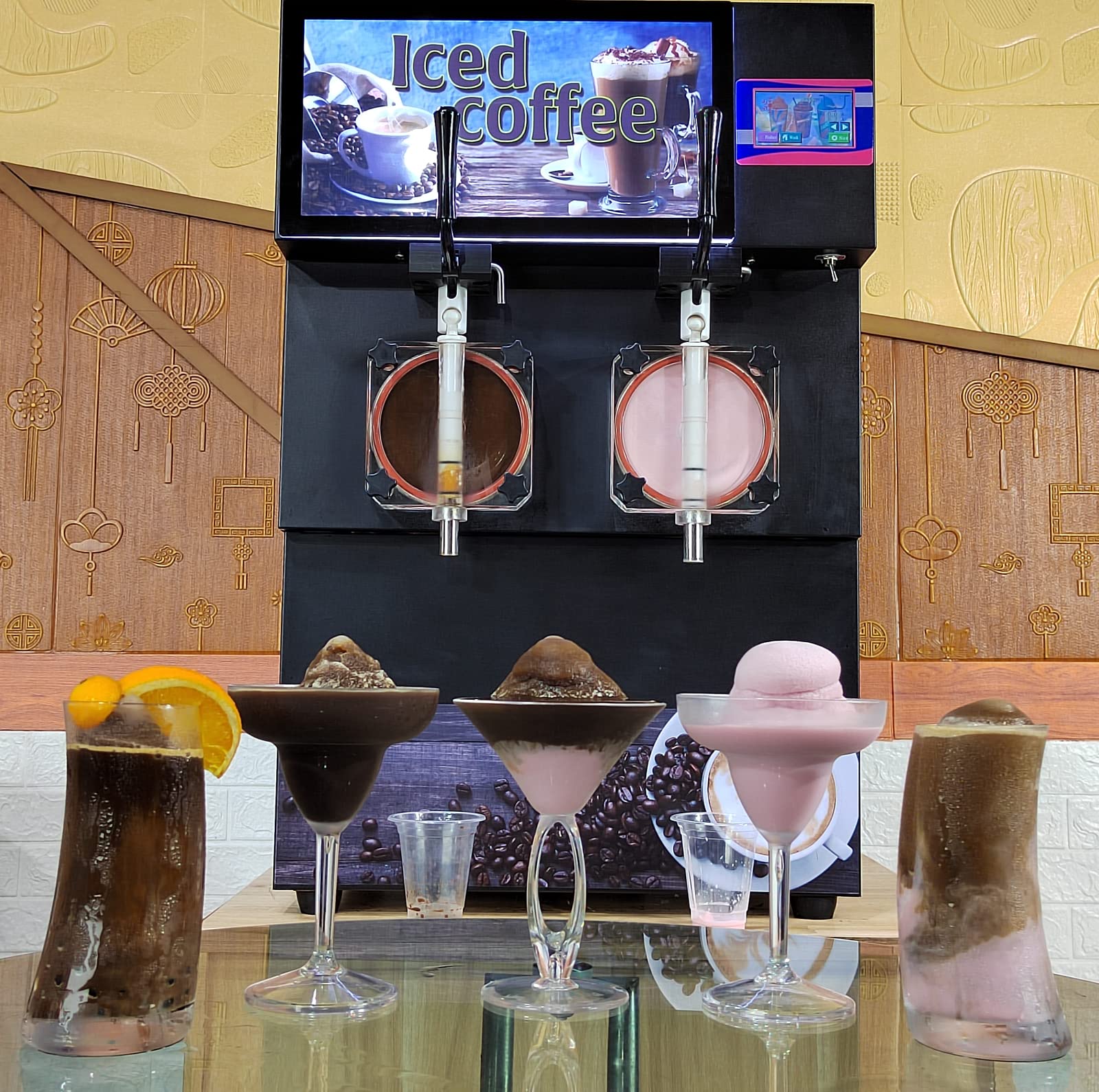 Kolice Commercial Slushy Machine 2X10L - Margarita Maker, Milkshake Machine for Iced Beer, Coffee & Bubble Tea with Touch Screen & LED Lightbox - Perfect for Bars, Restaurants & Cafes