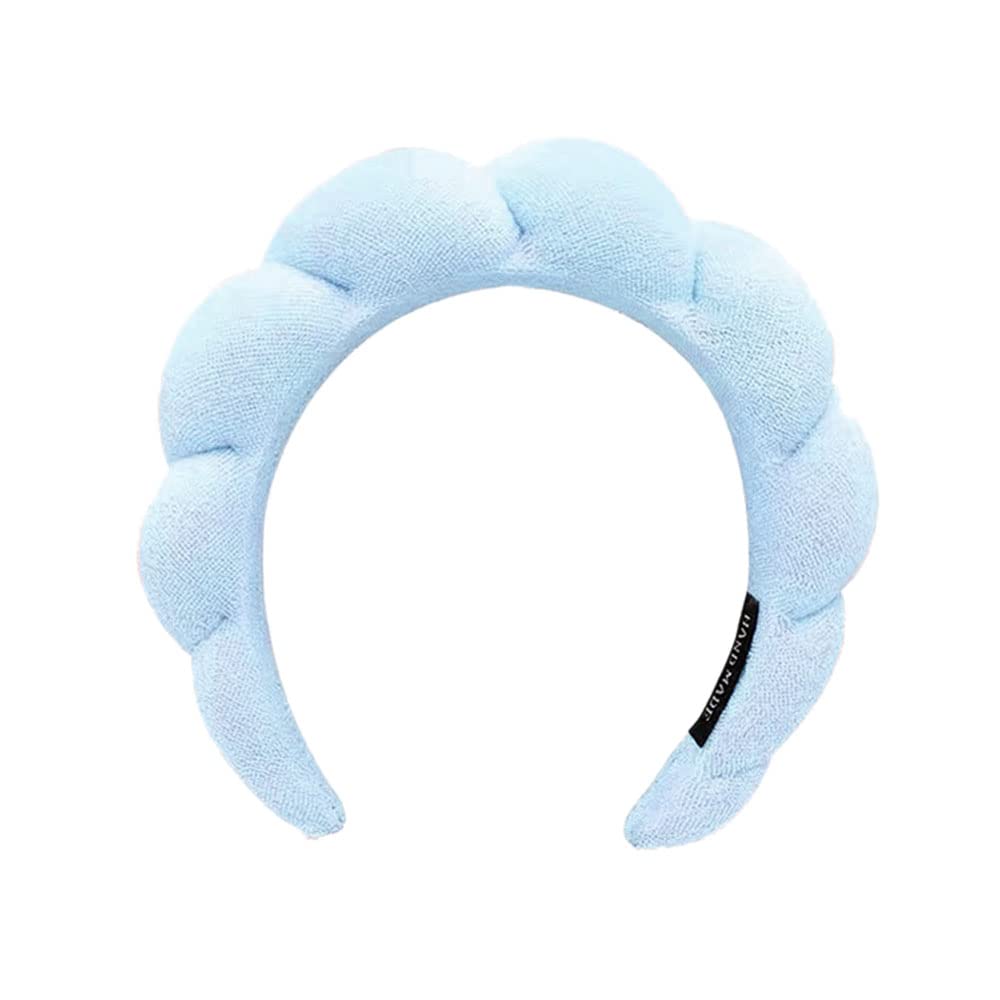 2Pcs Soft Spa Facial Headbands for Women - Thick Towel Hairbands for Skincare, Makeup, Yoga & Shower - Pink Puffy Headscarf Accessories (Perfect for Spa Days, At-Home Facials & Relaxation)