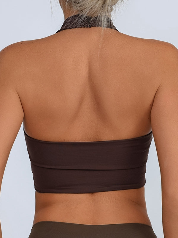 ZASUWA Women's Sexy Mesh Backless Quick Dry Sports Bra - Workout, Yoga, Running & Gym Wear for Active Women