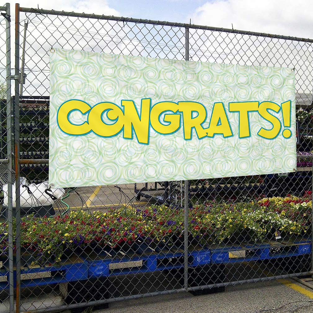 Custom Vinyl Banner - Multiple Sizes (60x144 Inches) | Weatherproof Outdoor Advertising Sign with 10 Grommets | Perfect for Graduations, Yard Sales, Business Promotions & Events