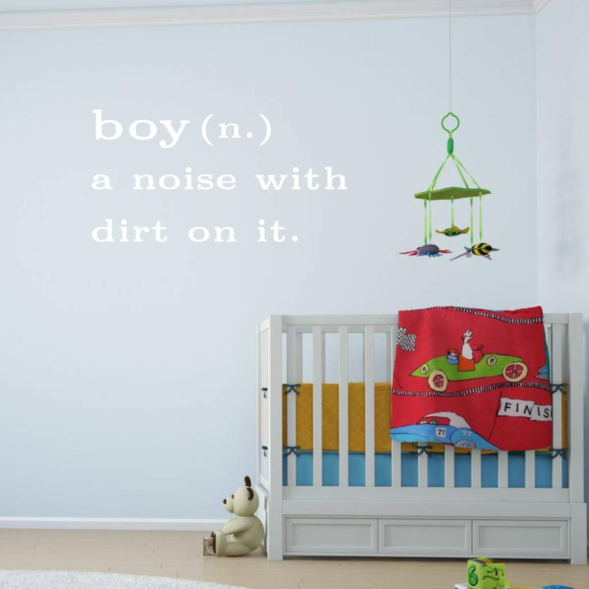 Funny Boy Noun Quote Wall Decal - 'A Noise With Dirt On It' Vinyl Sticker - Kids Room, Nursery & Playroom Decor - Perfect for Boys' Bedroom Wall Art & Play Area Decoration