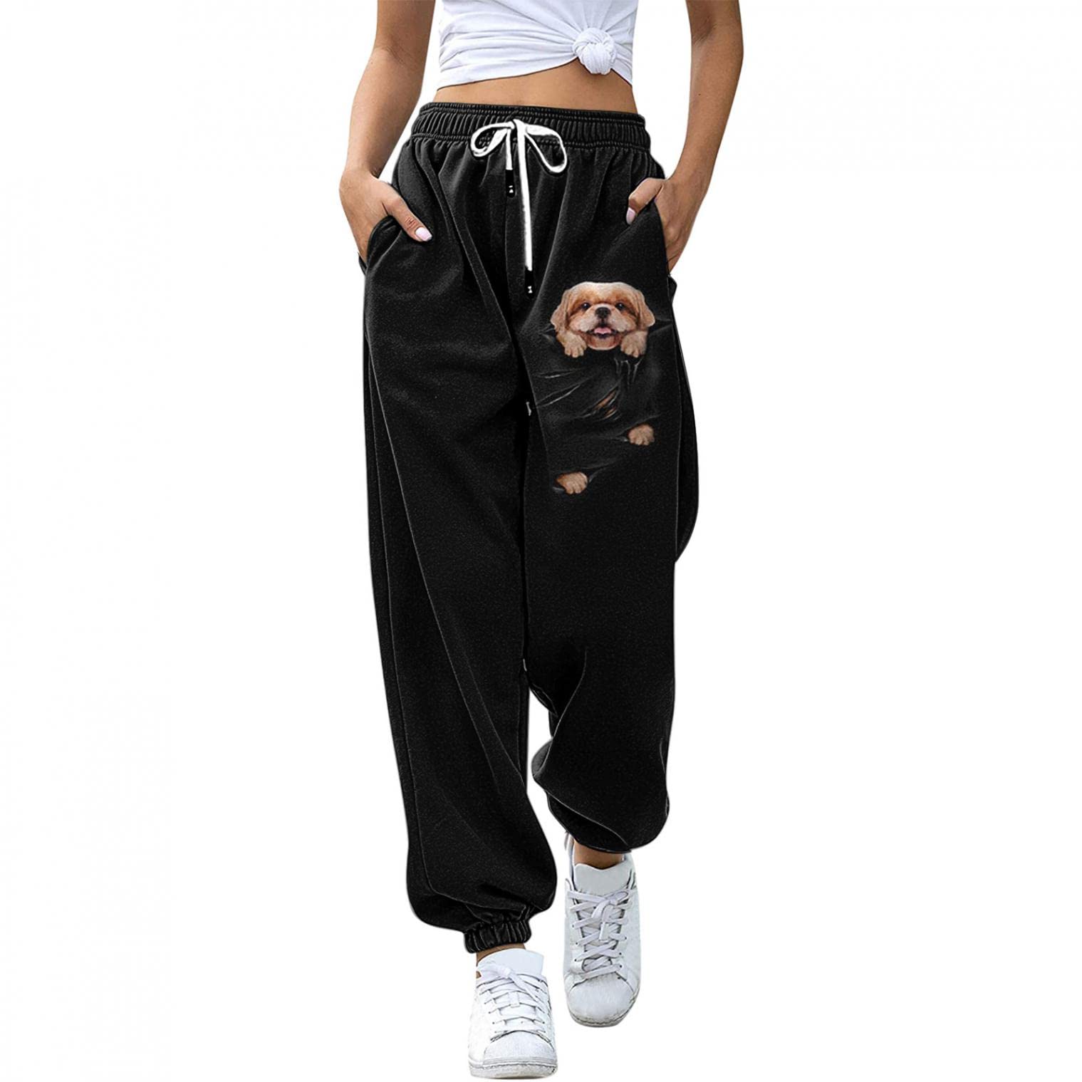 Women's Lightweight Workout Joggers - High Waist Printed Sweatpants with Pockets for Yoga, Running & Casual Wear | Soft & Comfortable Athletic Pants