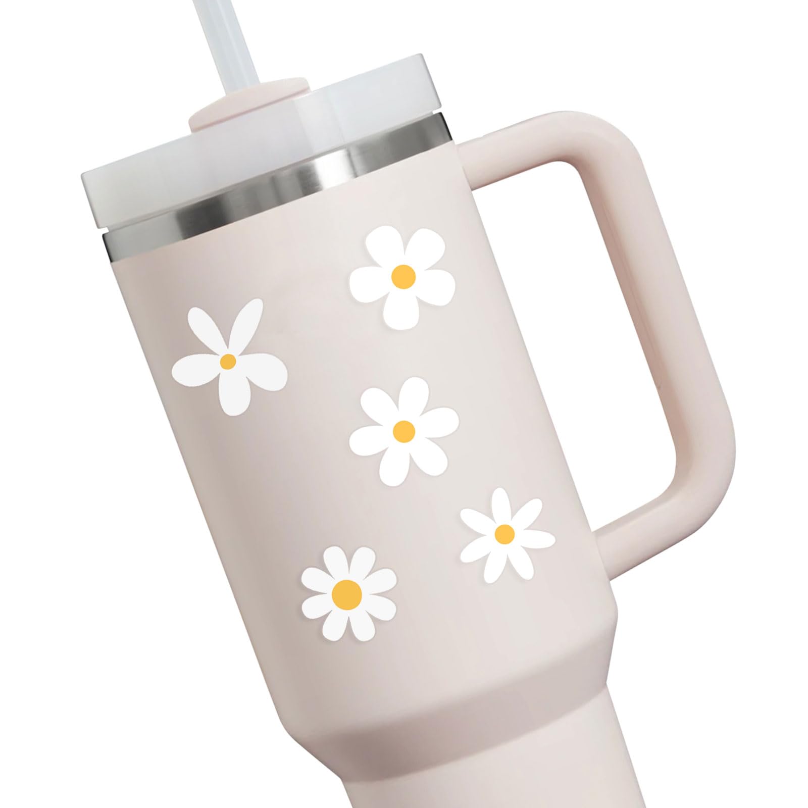 70-Piece Little Daisies Sticker Set - Cute Flower Vinyl Stickers for Laptop, Water Bottle, Phone & DIY Crafts (1 Inch, White) - Perfect for Scrapbooking, Journaling & Personalizing Accessories