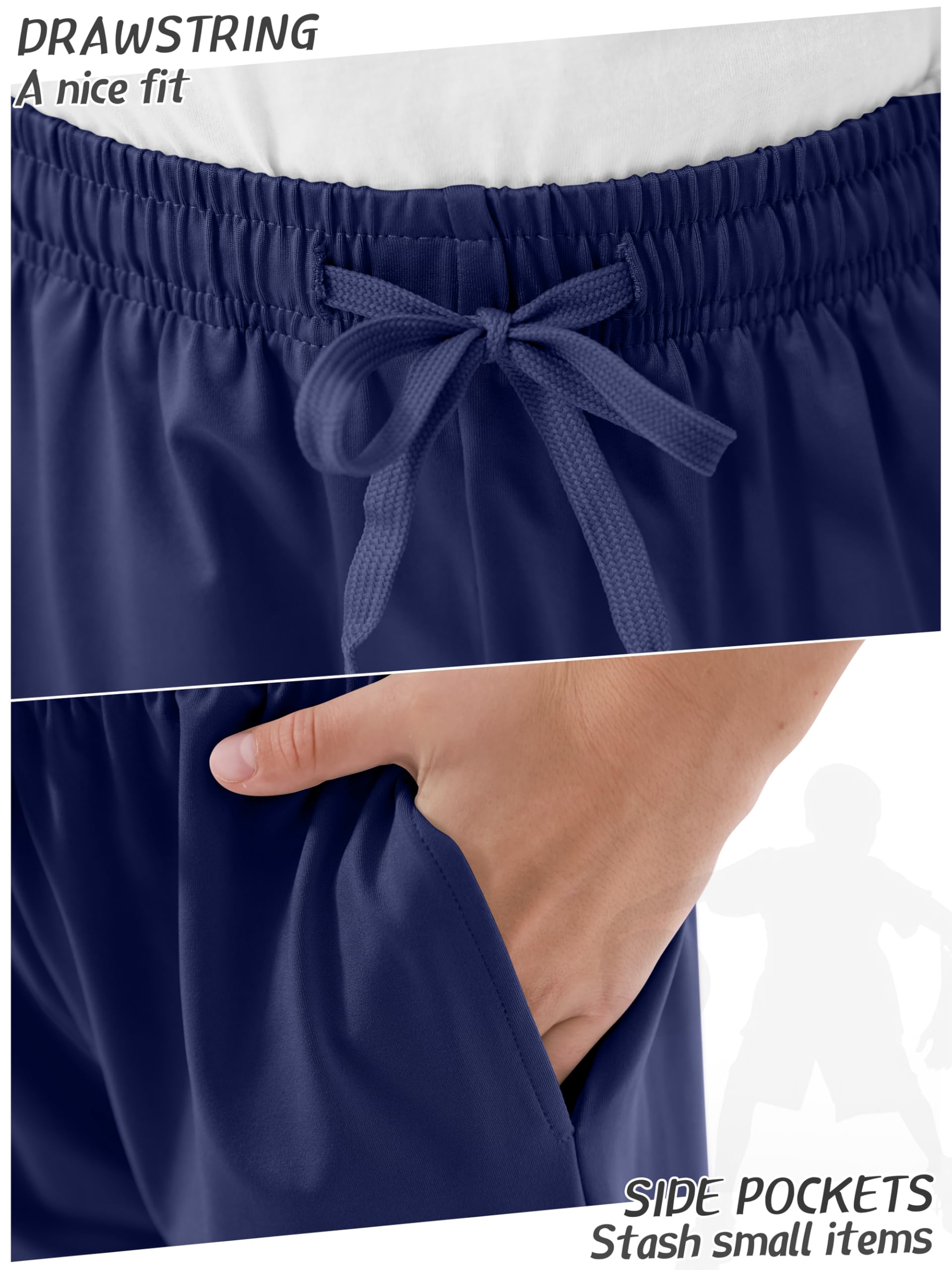 Resinta 5 Pack Boys Athletic Shorts - Quick Dry Gym & Basketball Shorts with Pockets - Perfect for Sports, Workouts, and Casual Wear